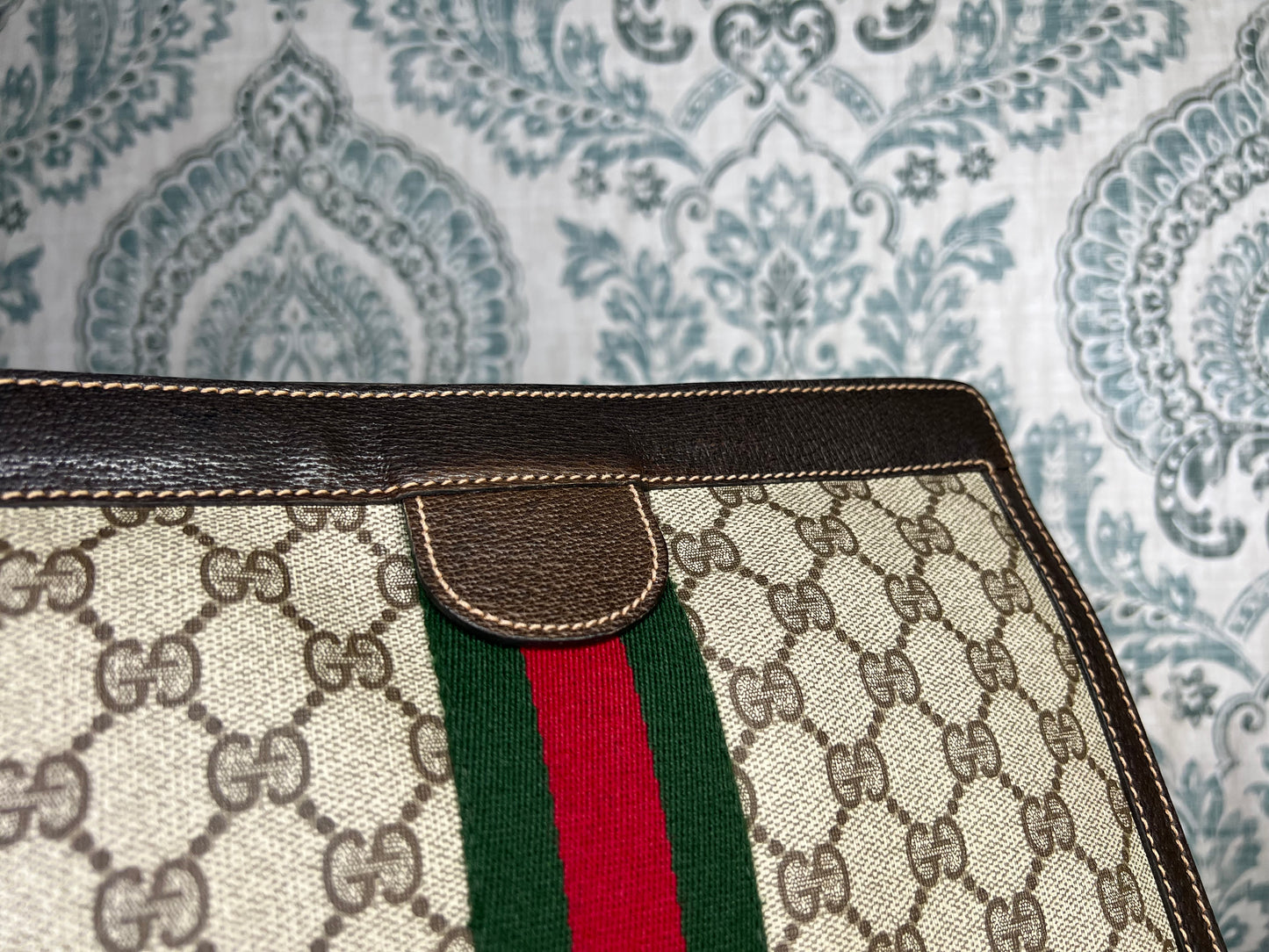 Gucci Supreme Brown Sherry Line Clutch #1