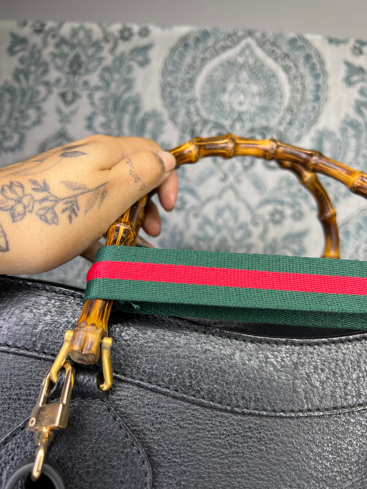 Gucci Vintage Black Diana Tote