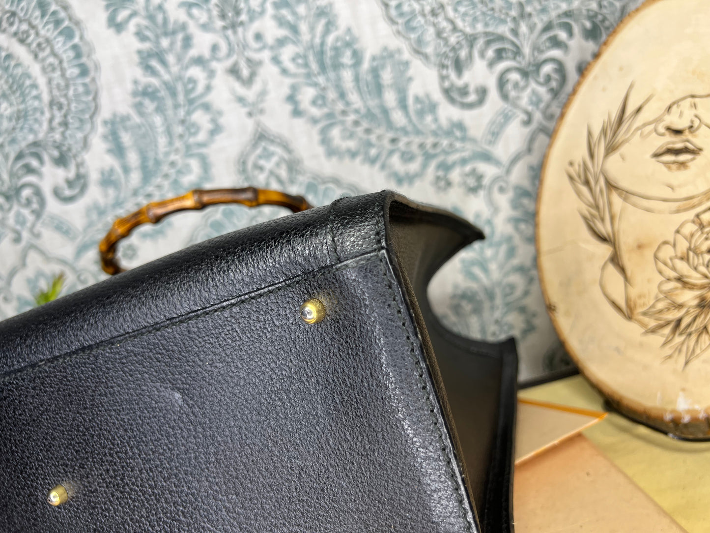 Gucci Vintage Black Diana Tote