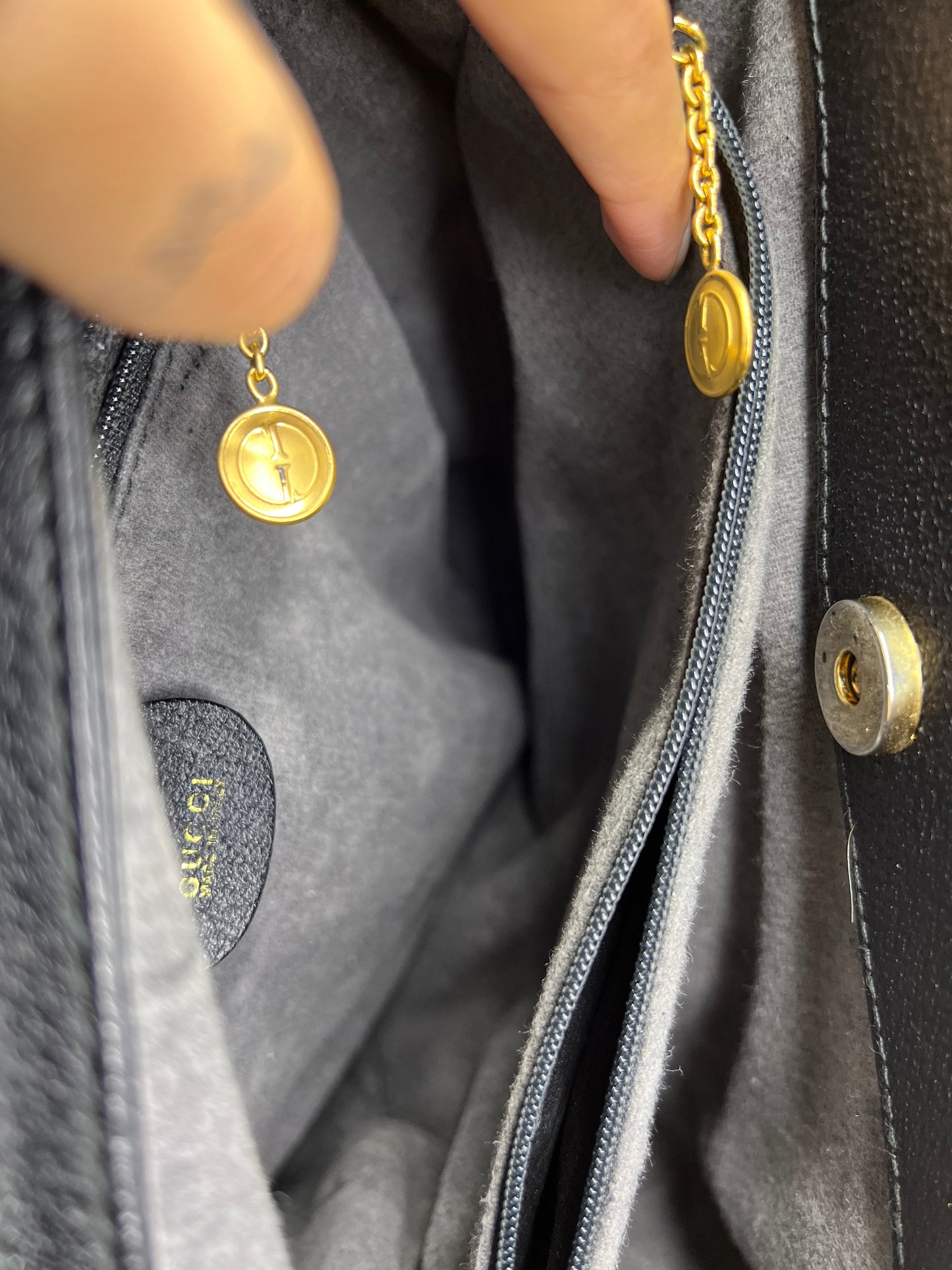 Gucci Vintage Black Diana Tote