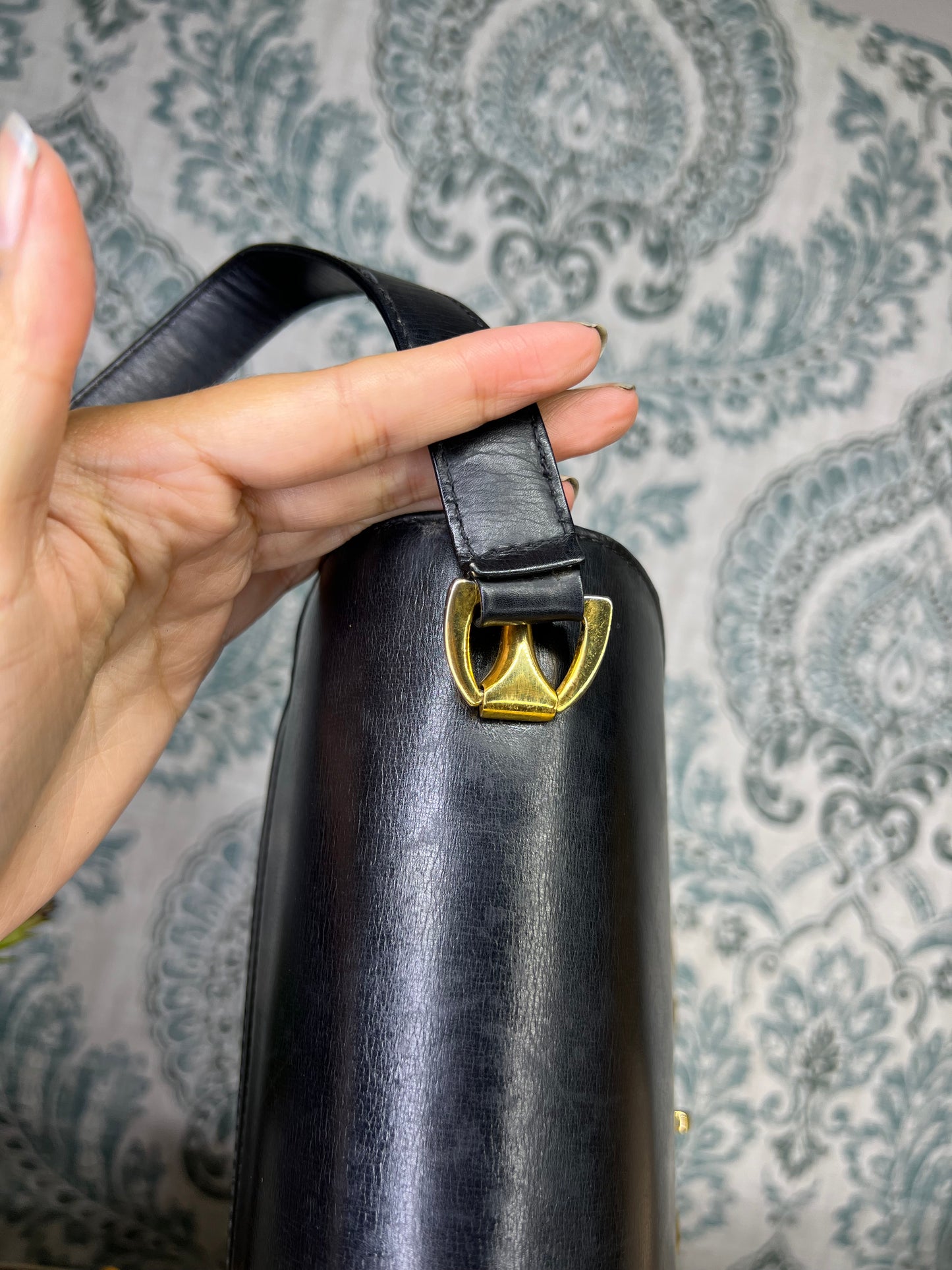 Gucci Vintage Horsebit Black Shoulder Bag