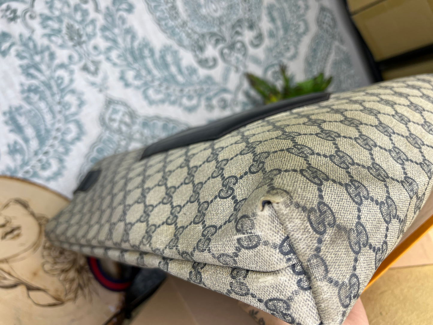 Navy Gucci Supreme Tote