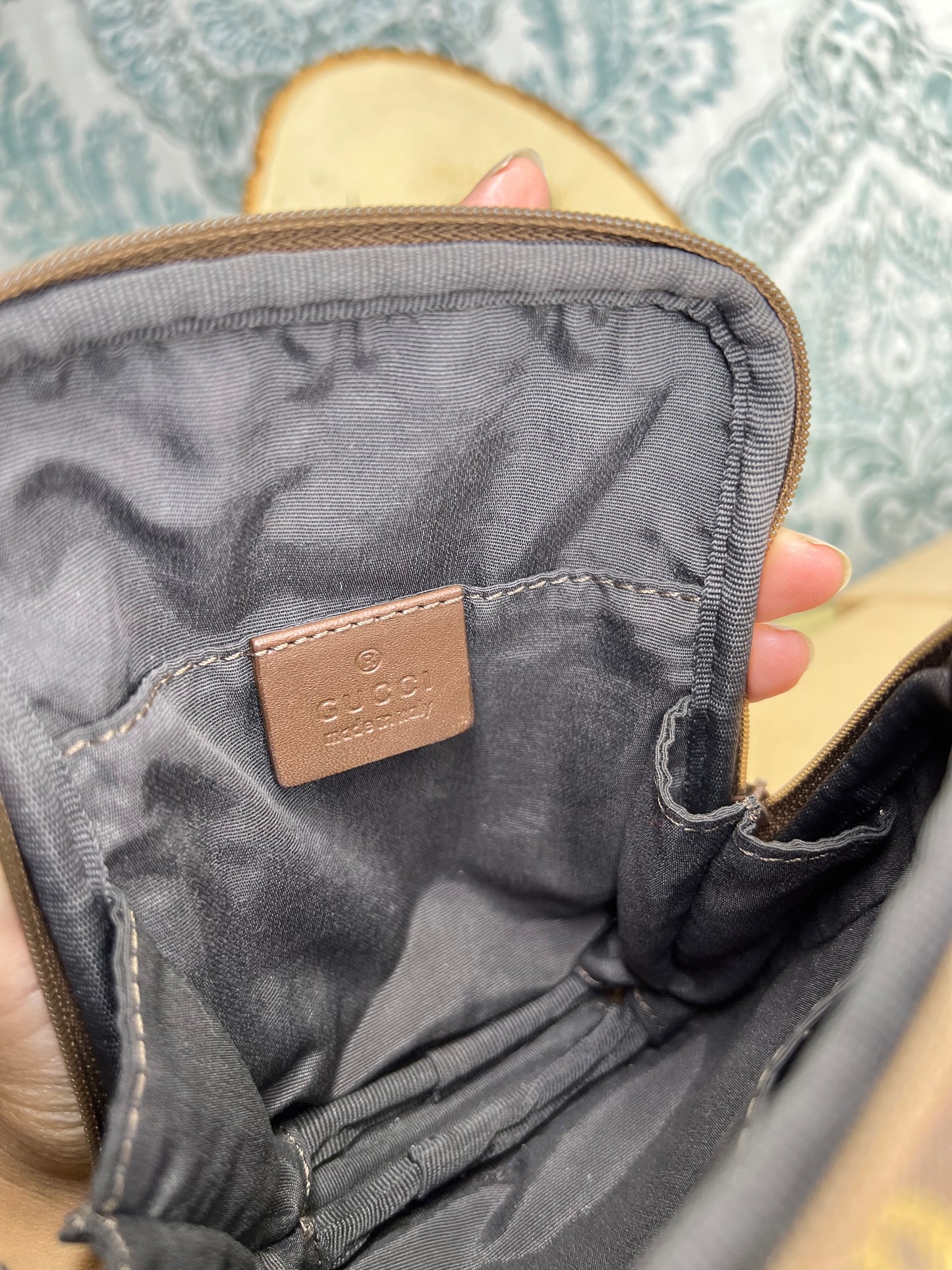 Gucci Brown Canvas Pochette