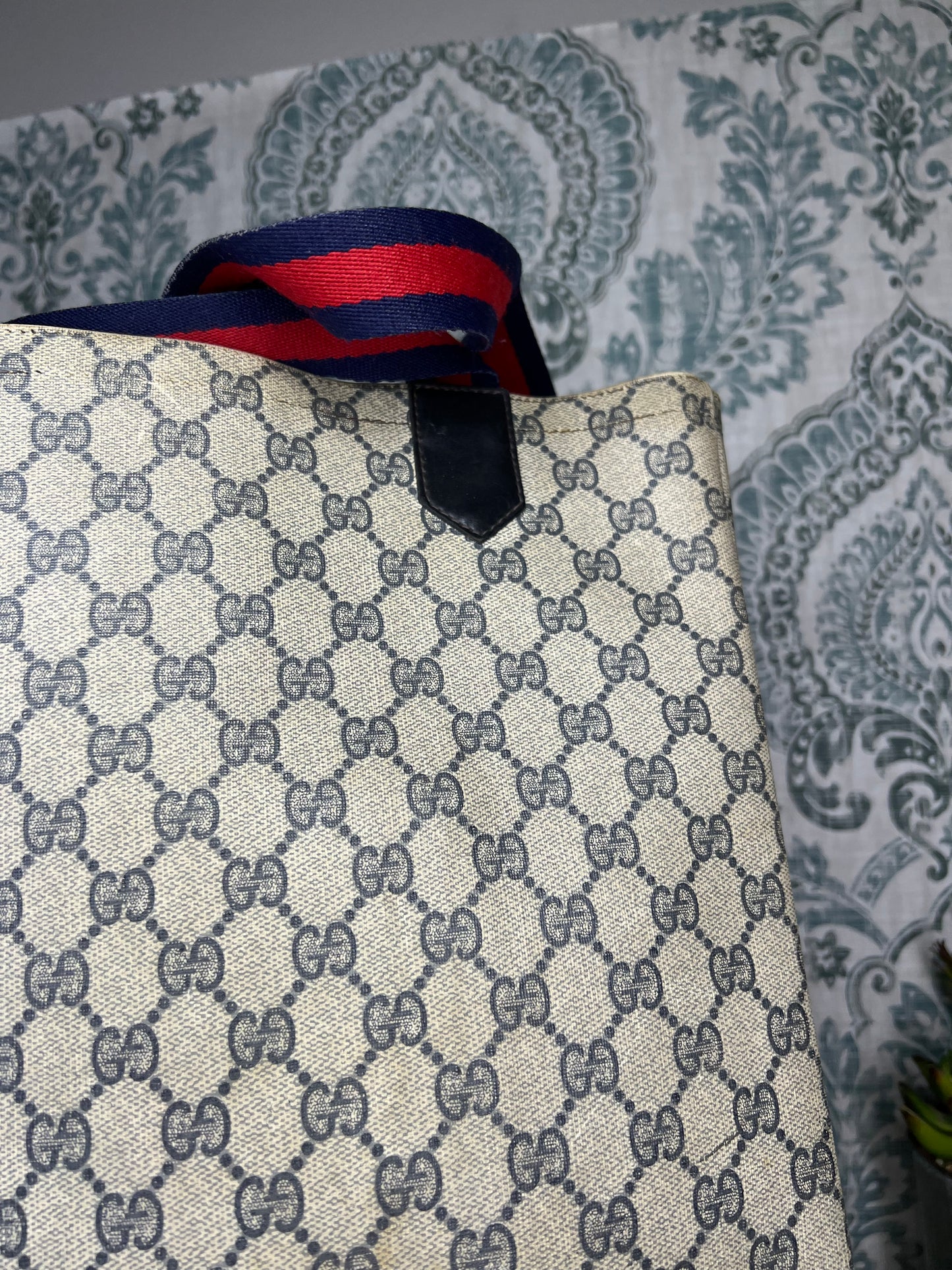 Navy Gucci Supreme Tote