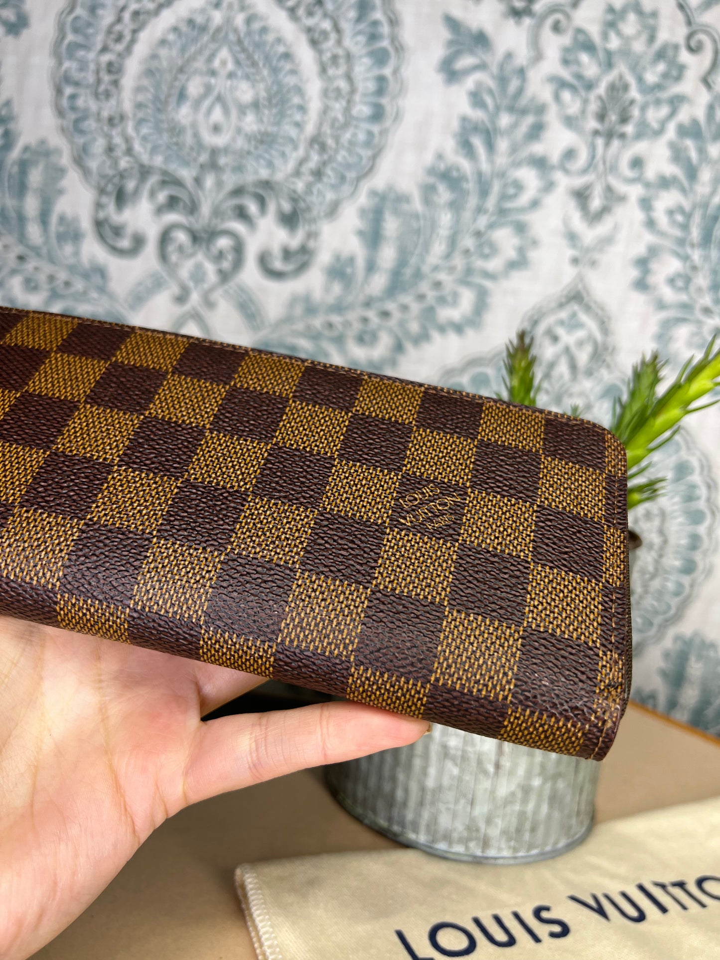 Louis Vuitton Clemence Damier Ebene Wallet