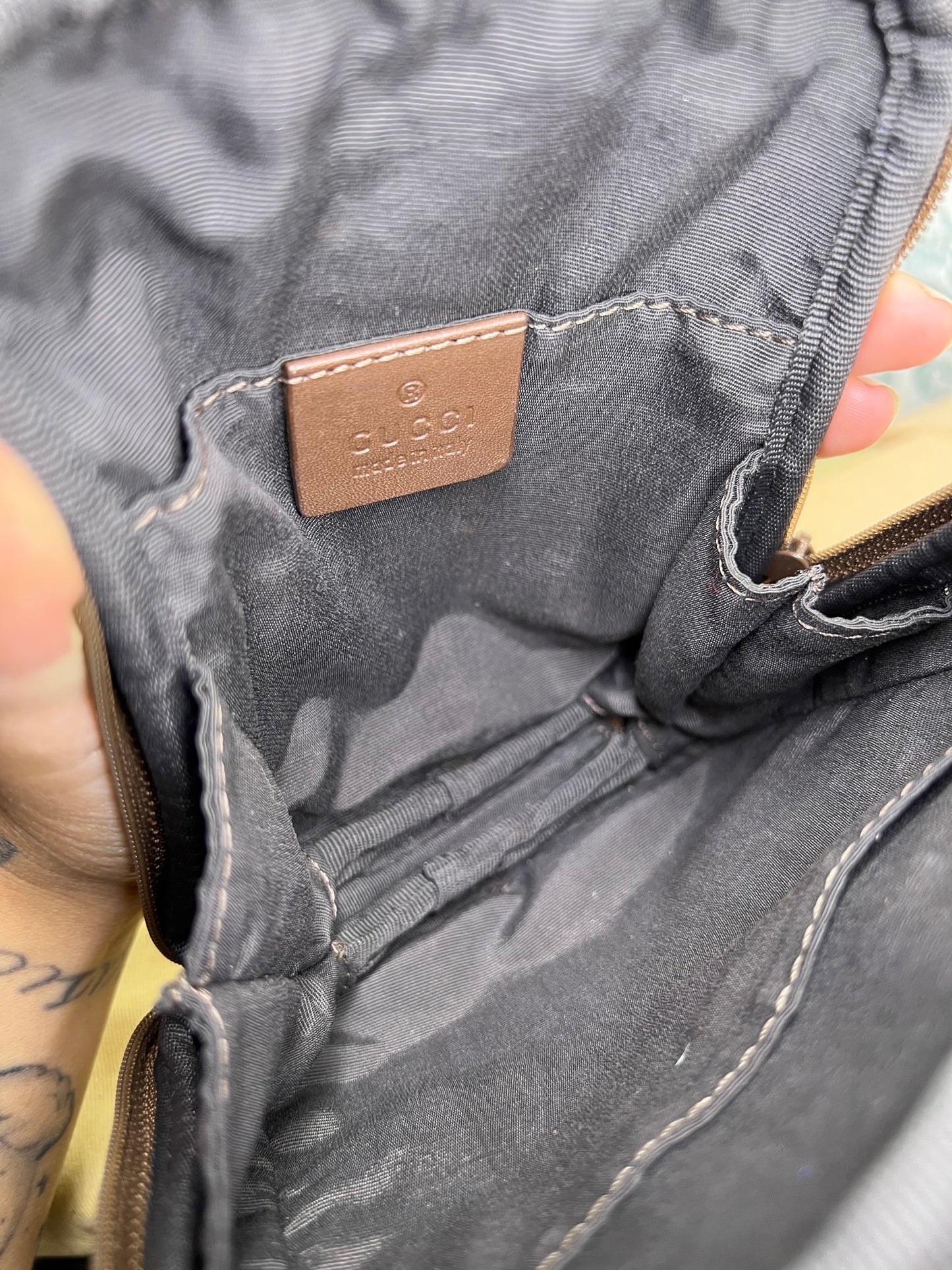 Gucci Brown Canvas Pochette