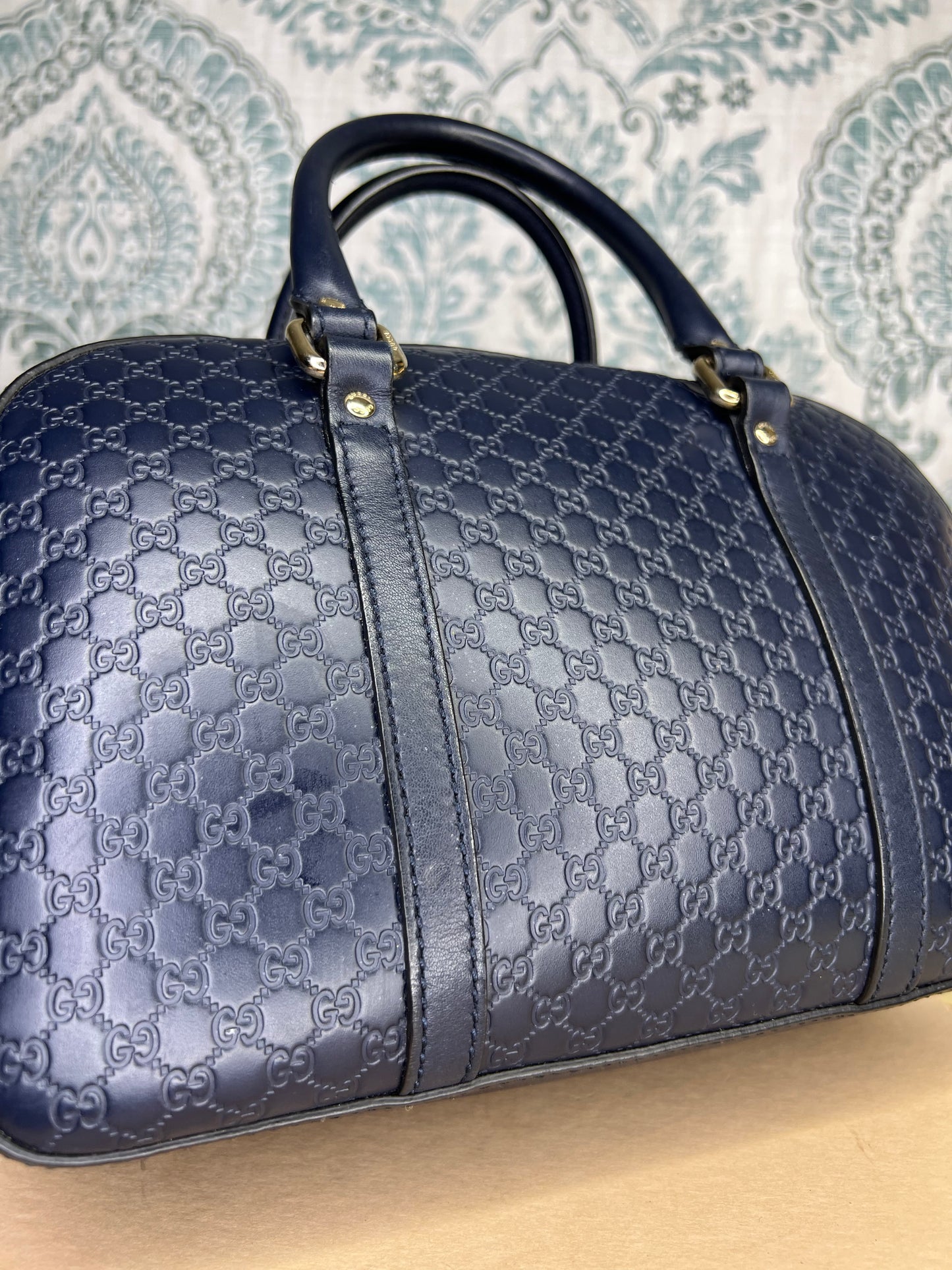 Gucci Navy Blue Microguccissima Bag