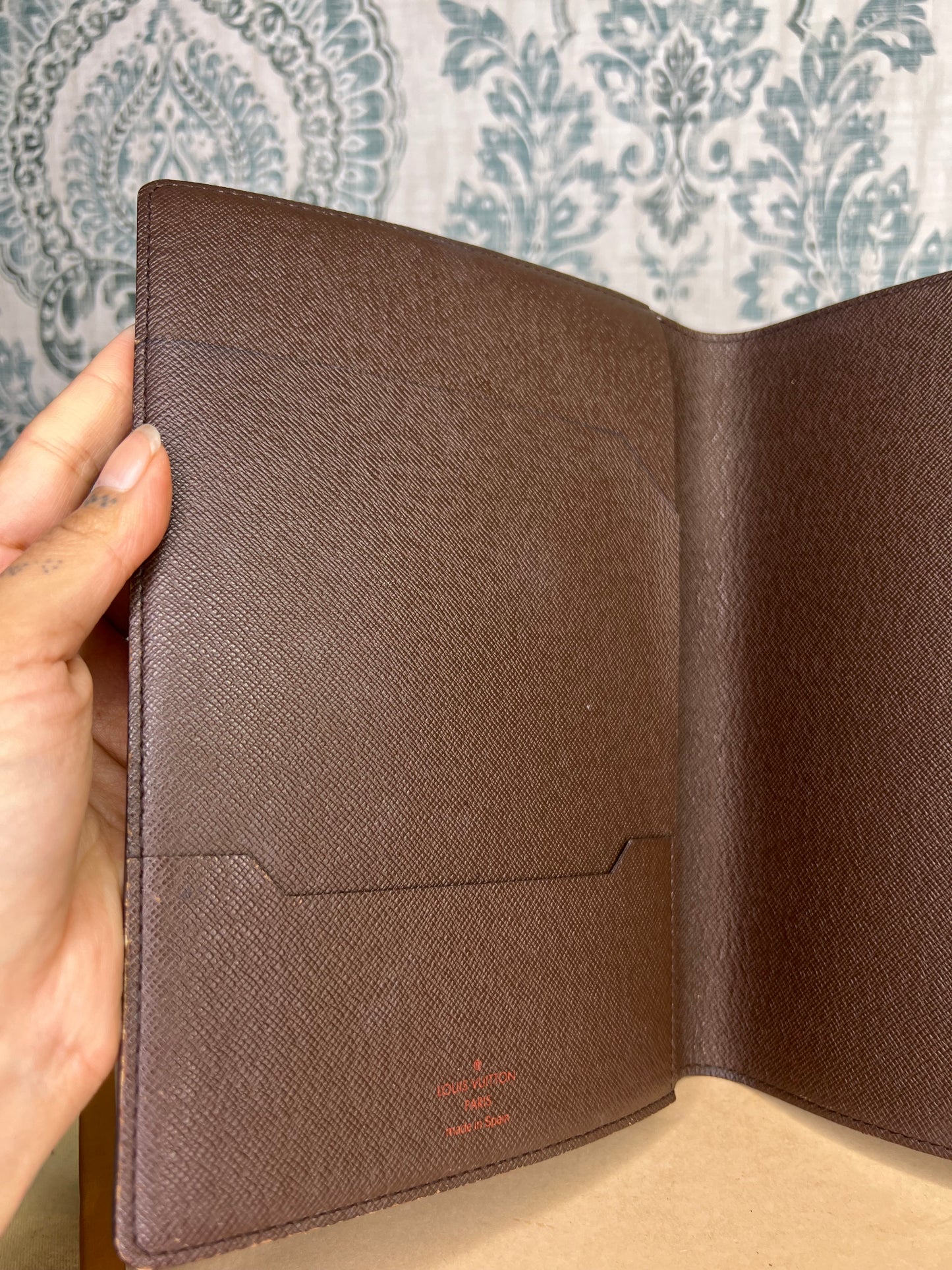 Louis Vuitton Damier Ebene Desk Agenda Cover
