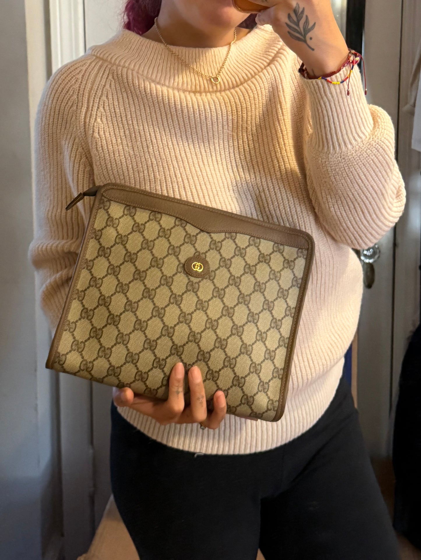 Gucci Supreme Brown Clutch