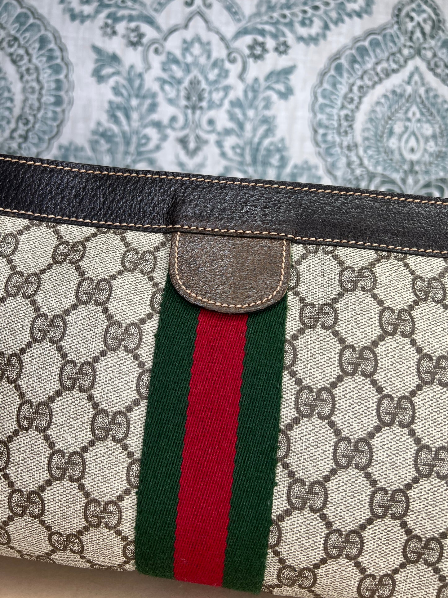 Gucci Supreme Brown Sherry Line Clutch #1