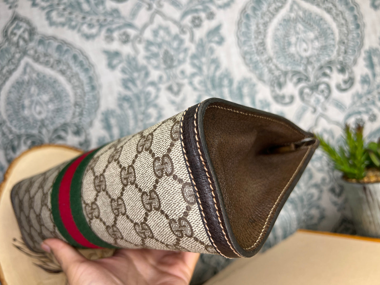Gucci Supreme Brown Sherry Line Clutch #1