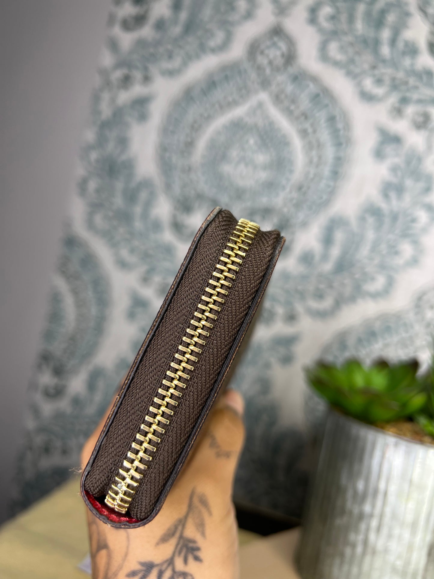 Louis Vuitton Clemence Damier Ebene Wallet