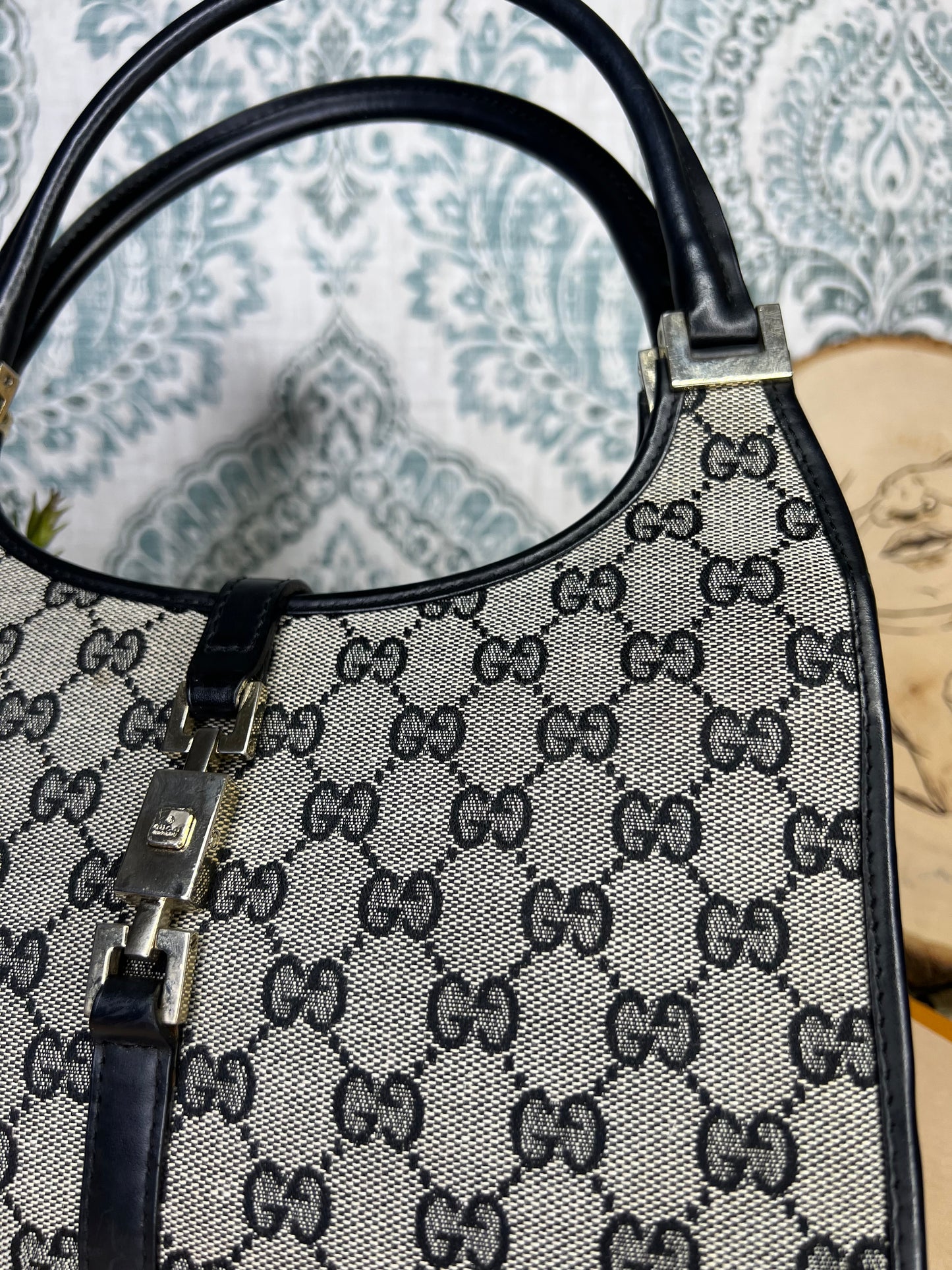 Gucci Jackie Navy Blue Handbag