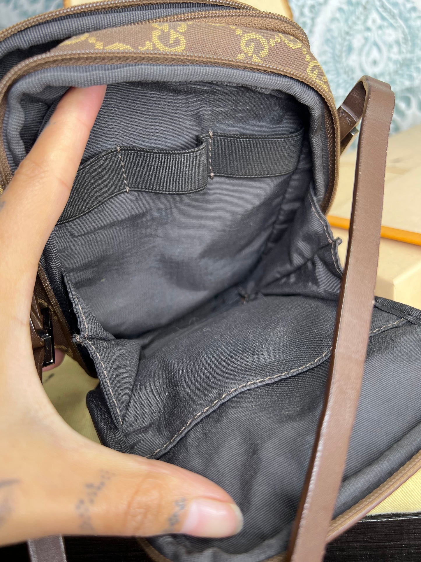Gucci Brown Canvas Pochette