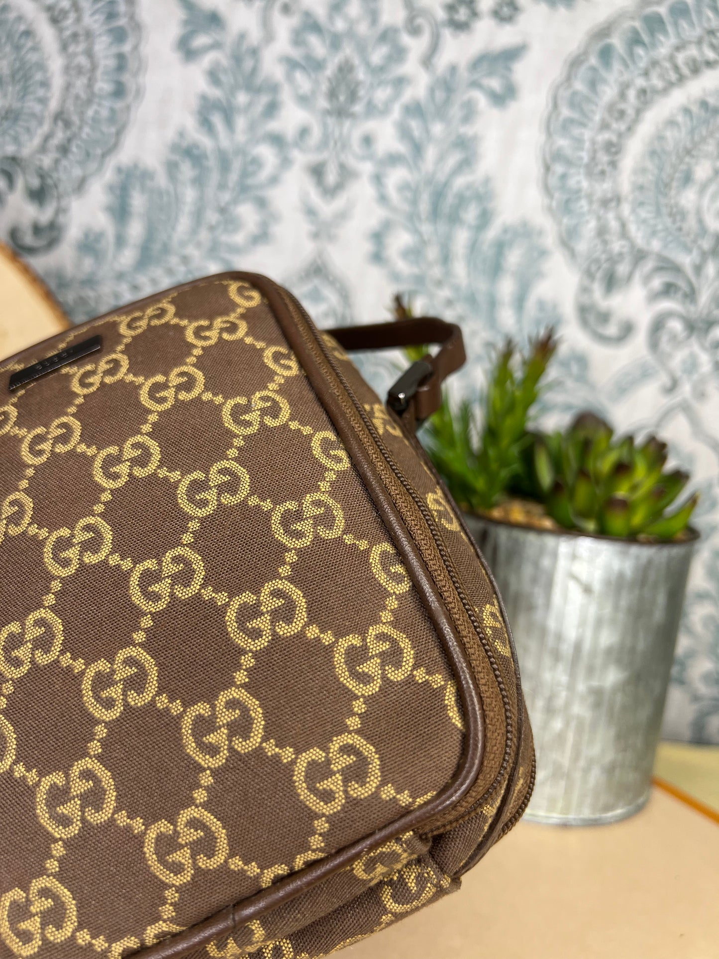 Gucci Brown Canvas Pochette