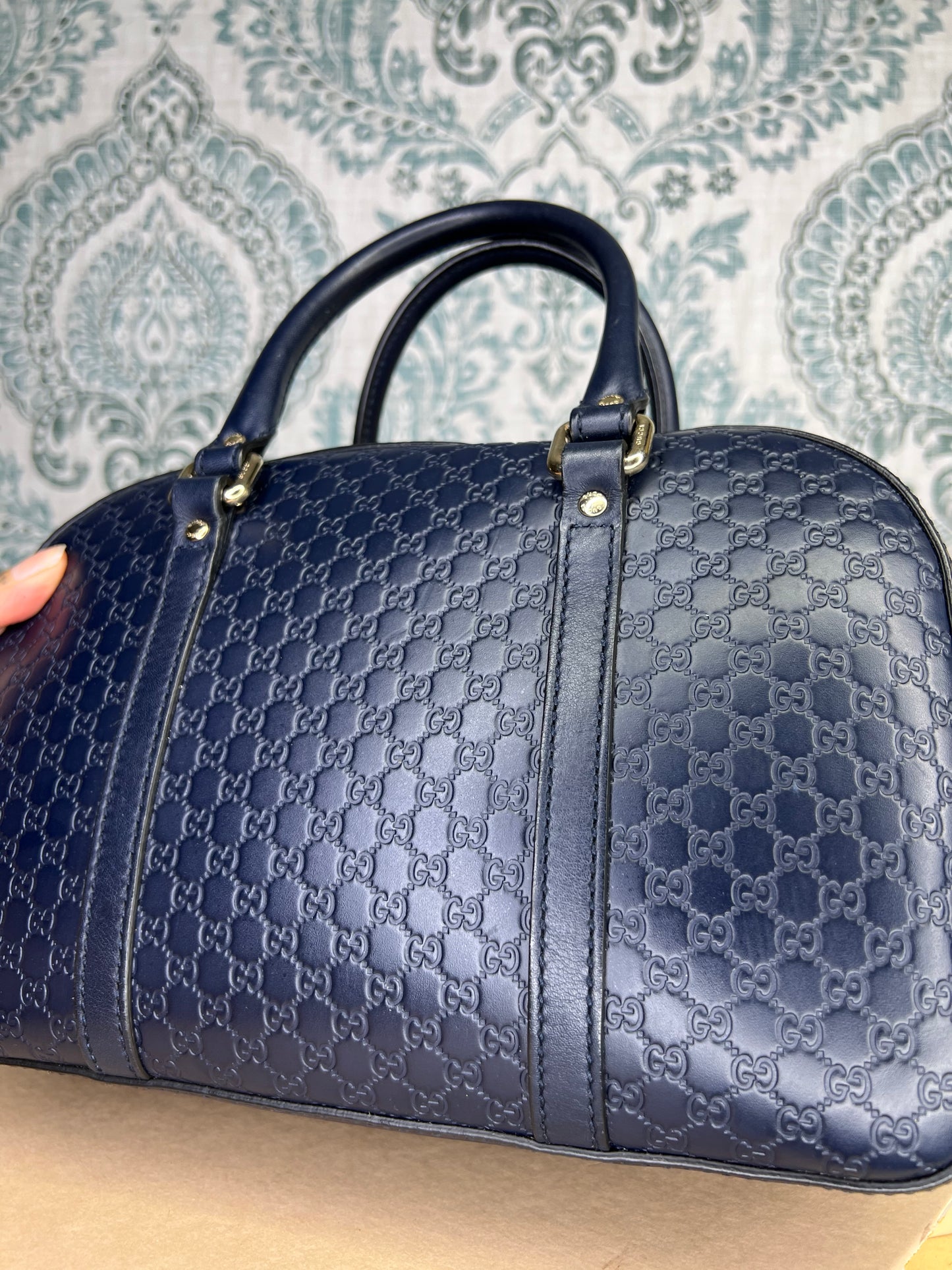 Gucci Navy Blue Microguccissima Bag