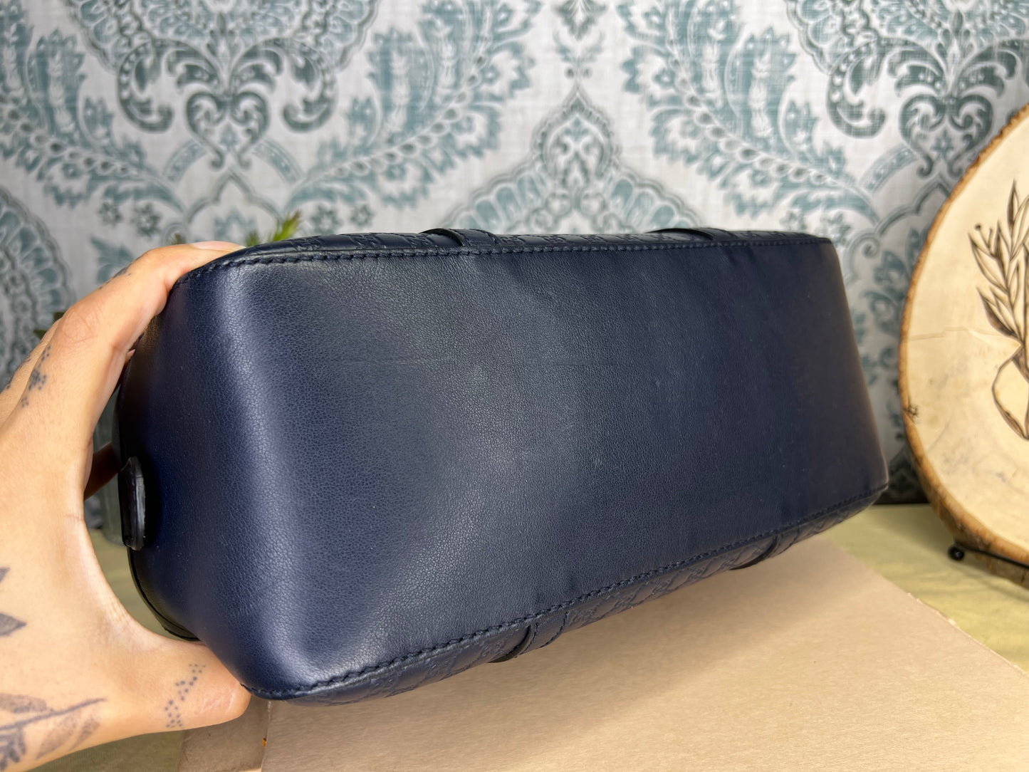 Gucci Navy Blue Microguccissima Bag