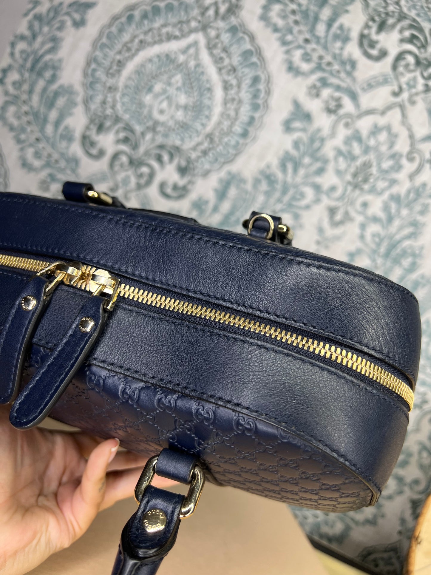 Gucci Navy Blue Microguccissima Bag