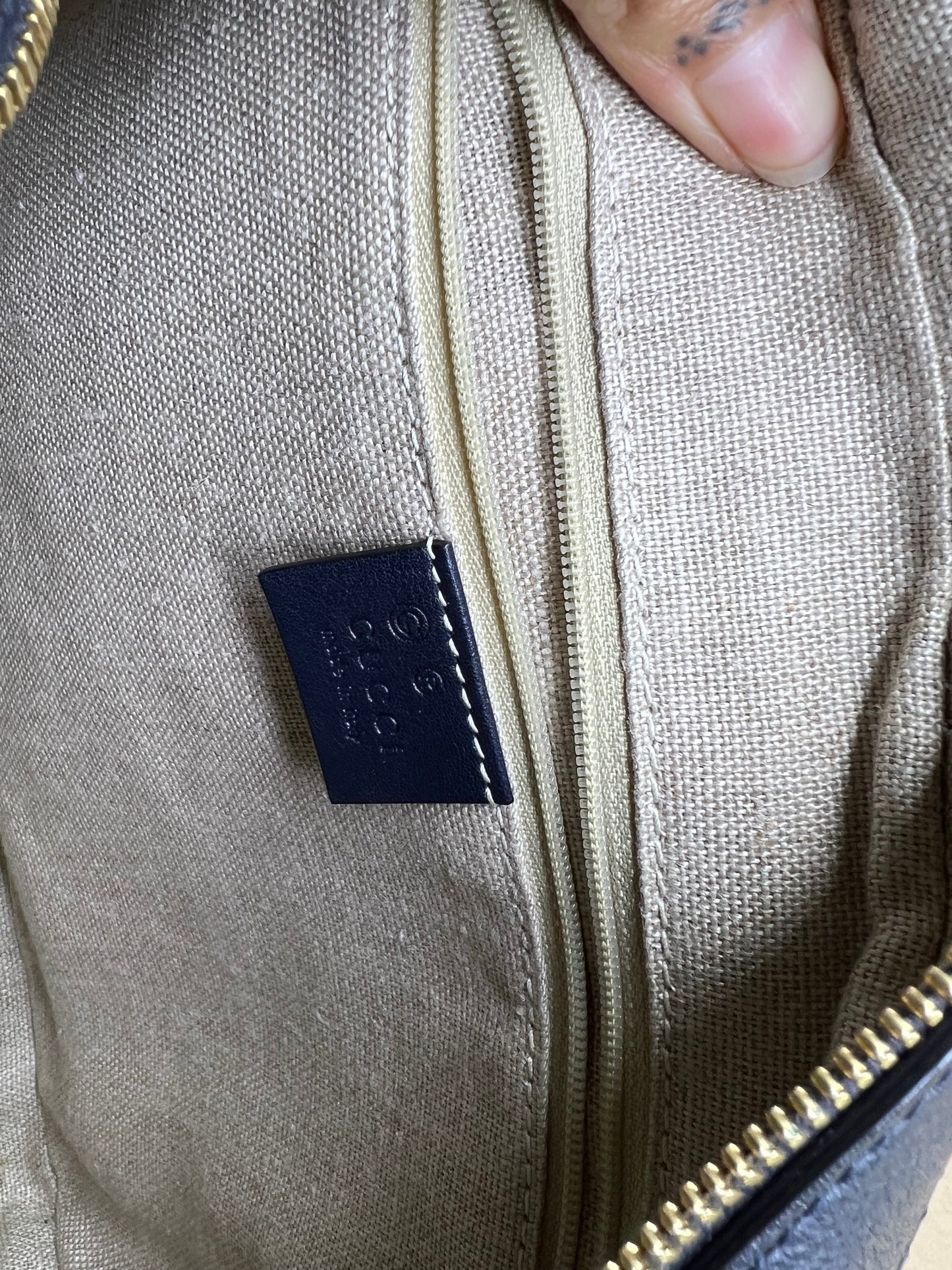 Gucci Navy Blue Microguccissima Bag