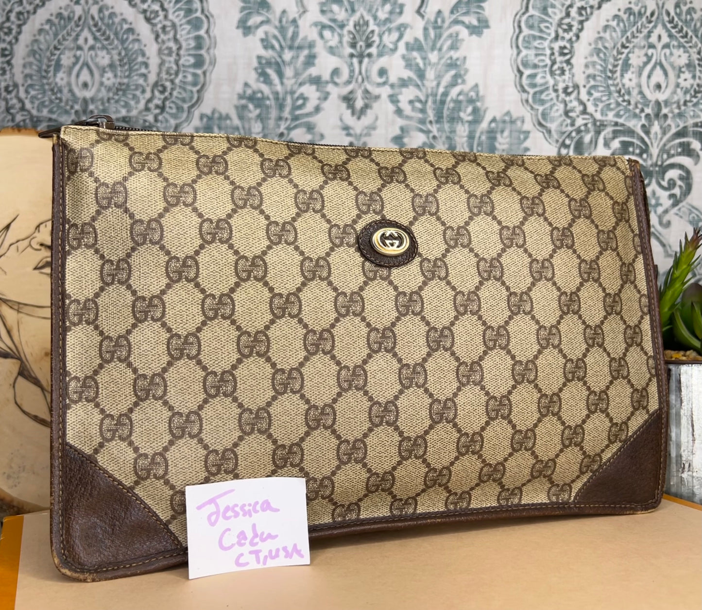 Gucci Vintage Brown Clutch