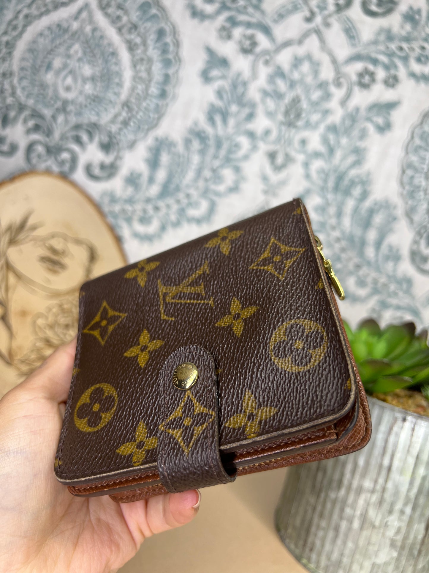 Monogram Compact Zip Wallet