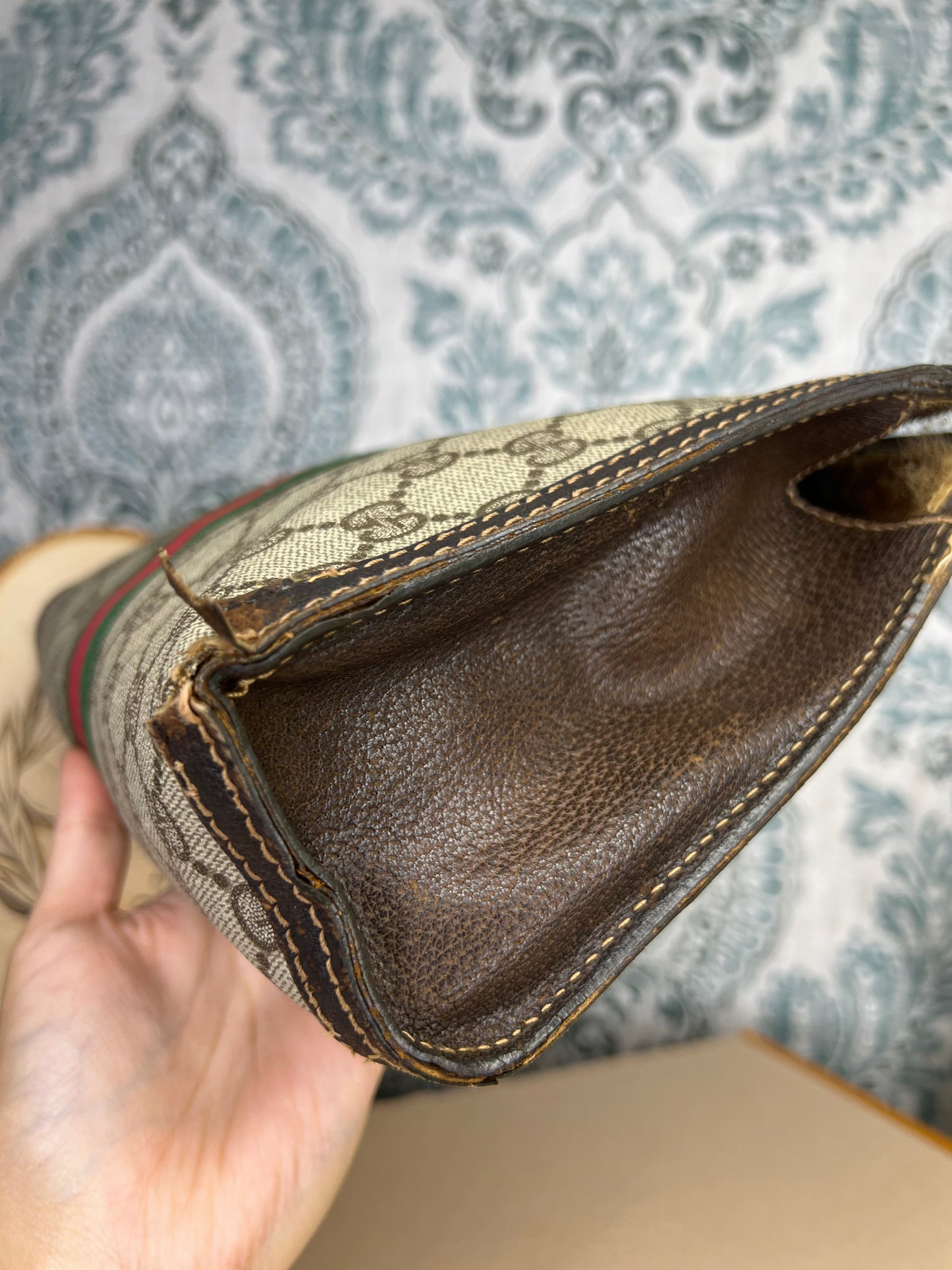 Gucci Supreme Brown Sherry Line Clutch #2