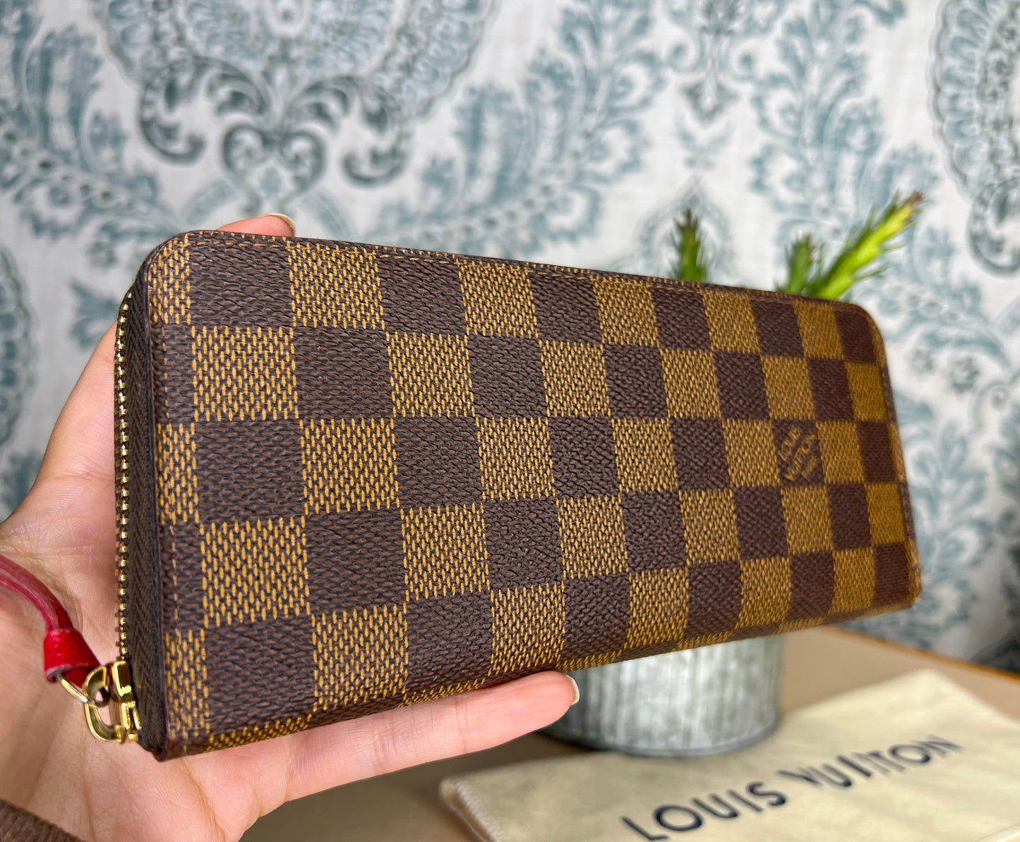Louis Vuitton Clemence Damier Ebene Wallet