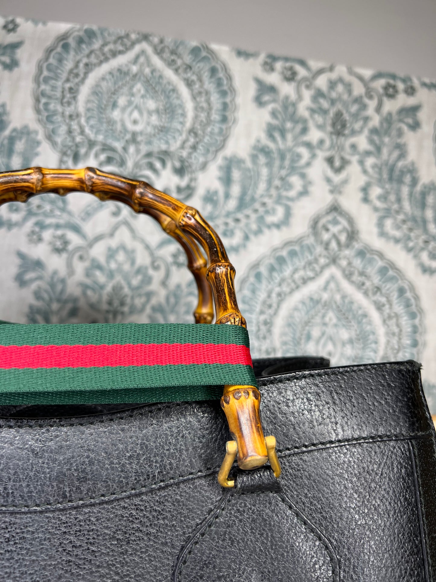 Gucci Vintage Black Diana Tote