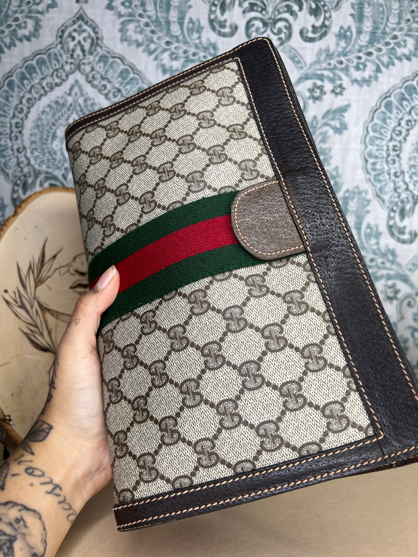 Gucci Supreme Brown Sherry Line Clutch #1