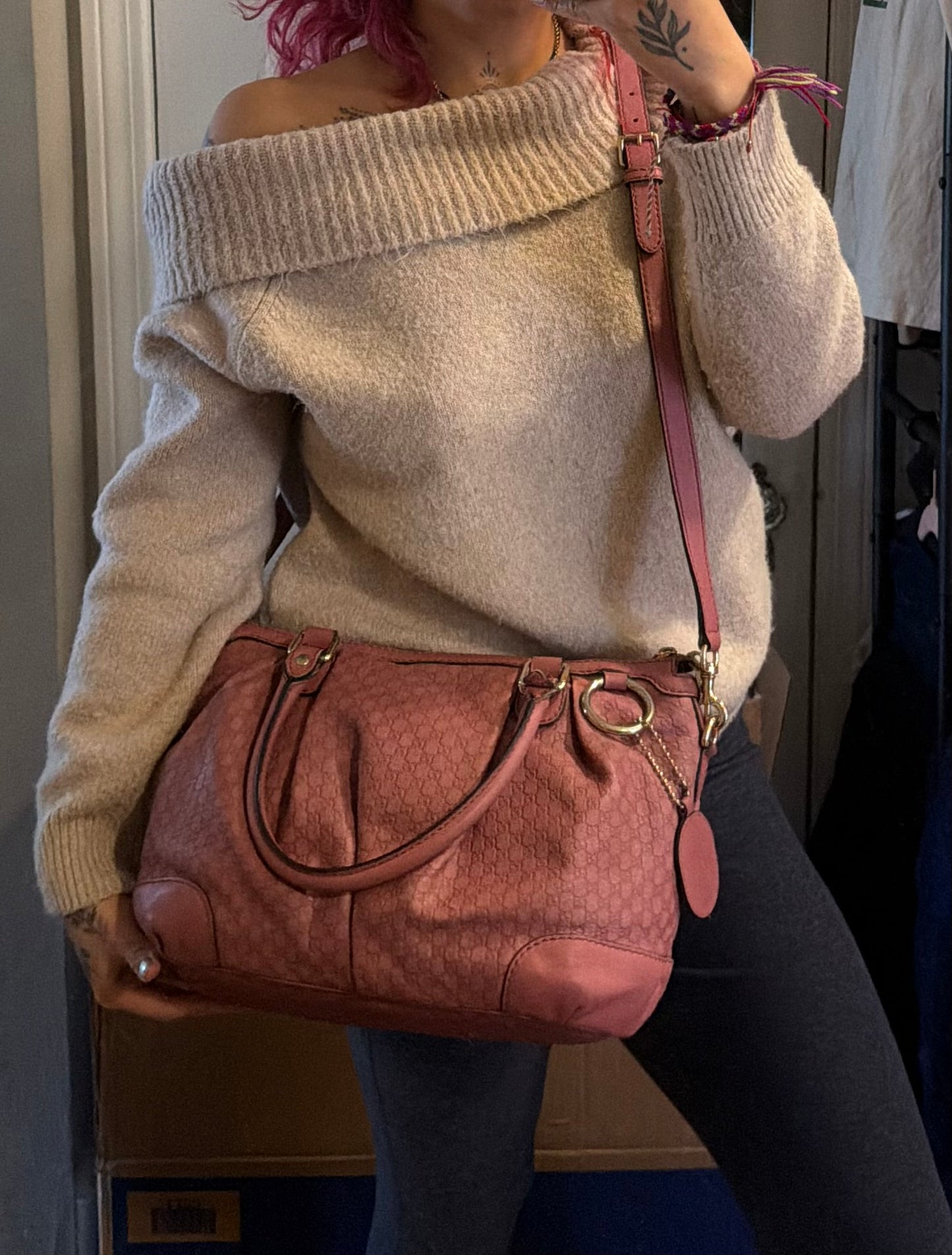 Gucci Pink Micro Guccissima Medium Sukey