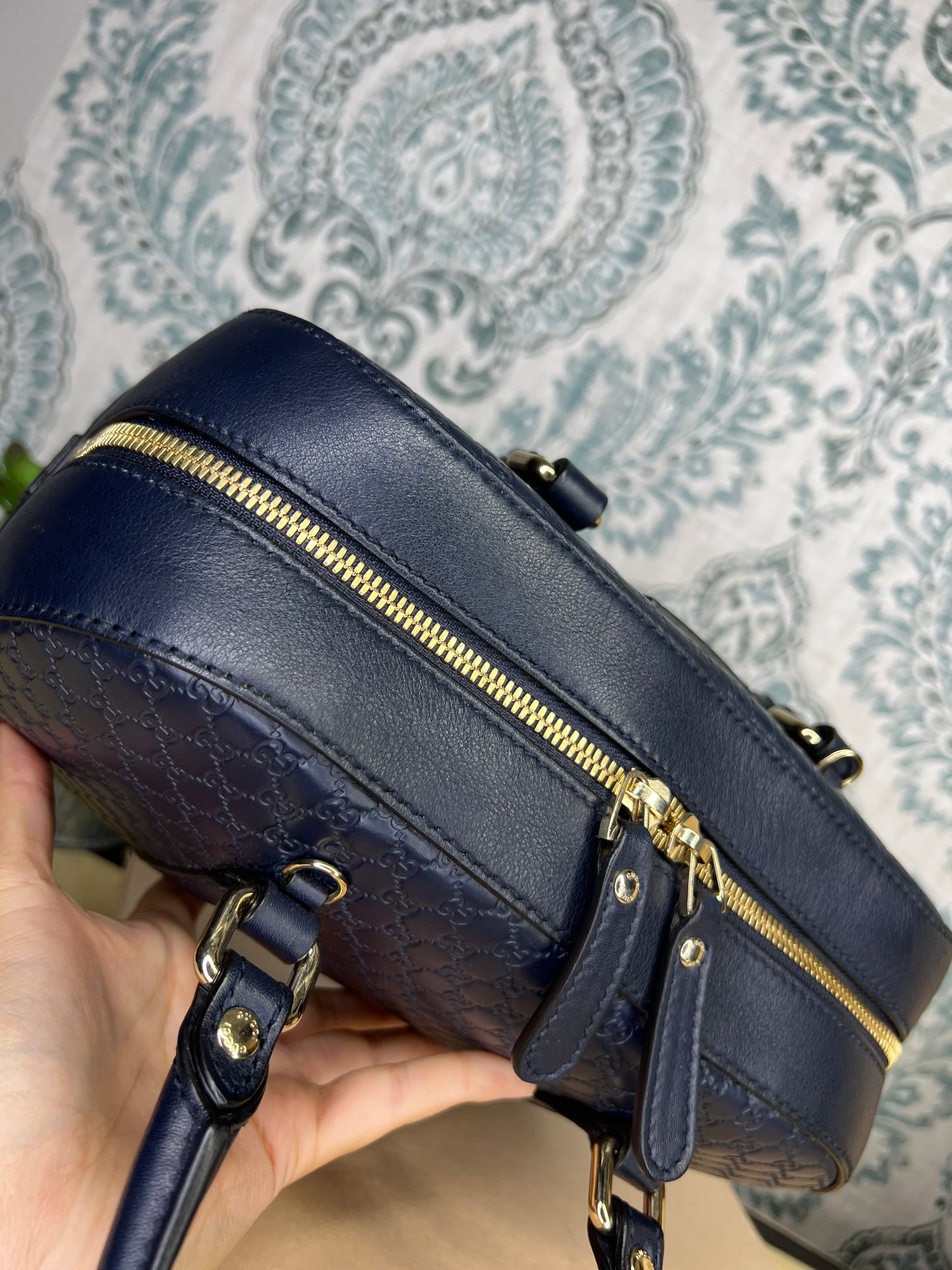 Gucci Navy Blue Microguccissima Bag