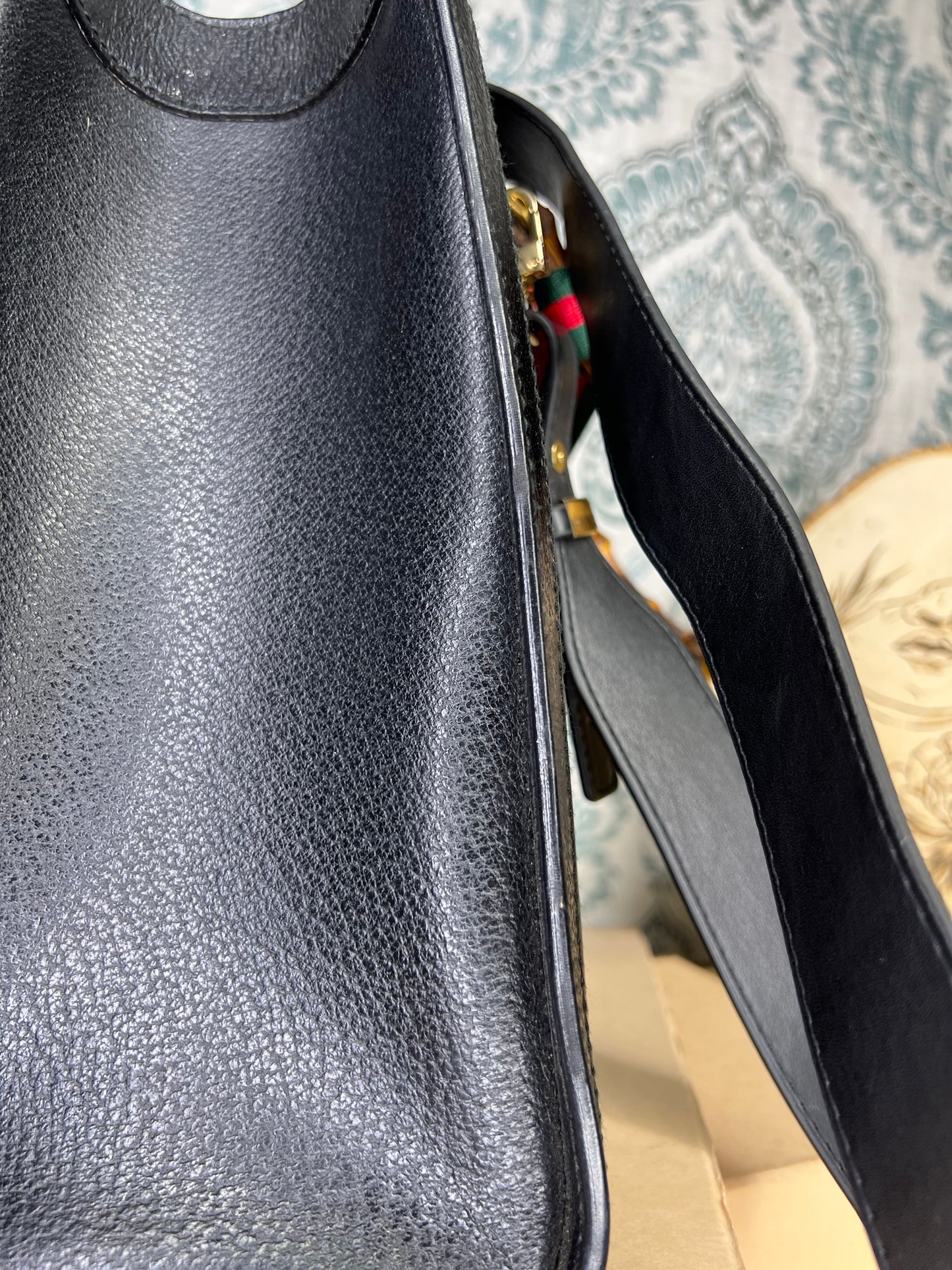 Gucci Vintage Black Diana Tote