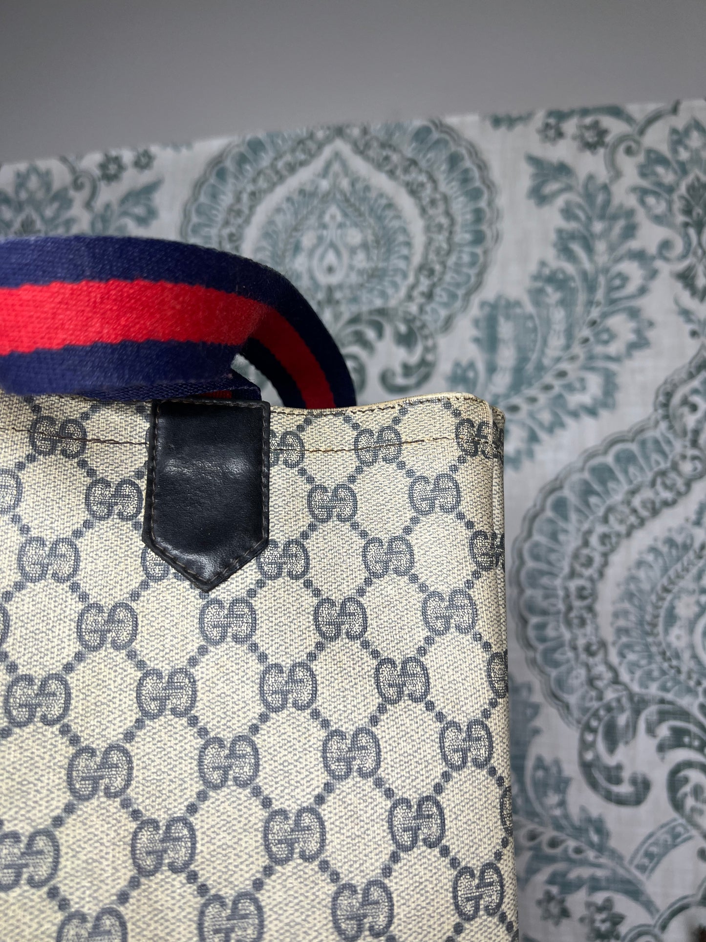 Navy Gucci Supreme Tote