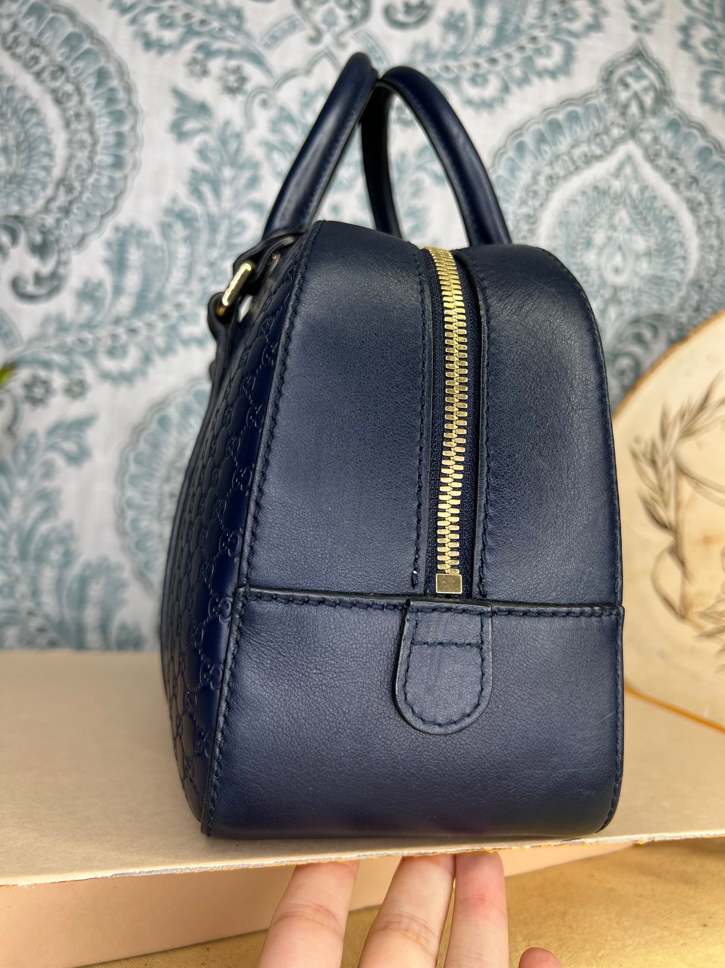 Gucci Navy Blue Microguccissima Bag