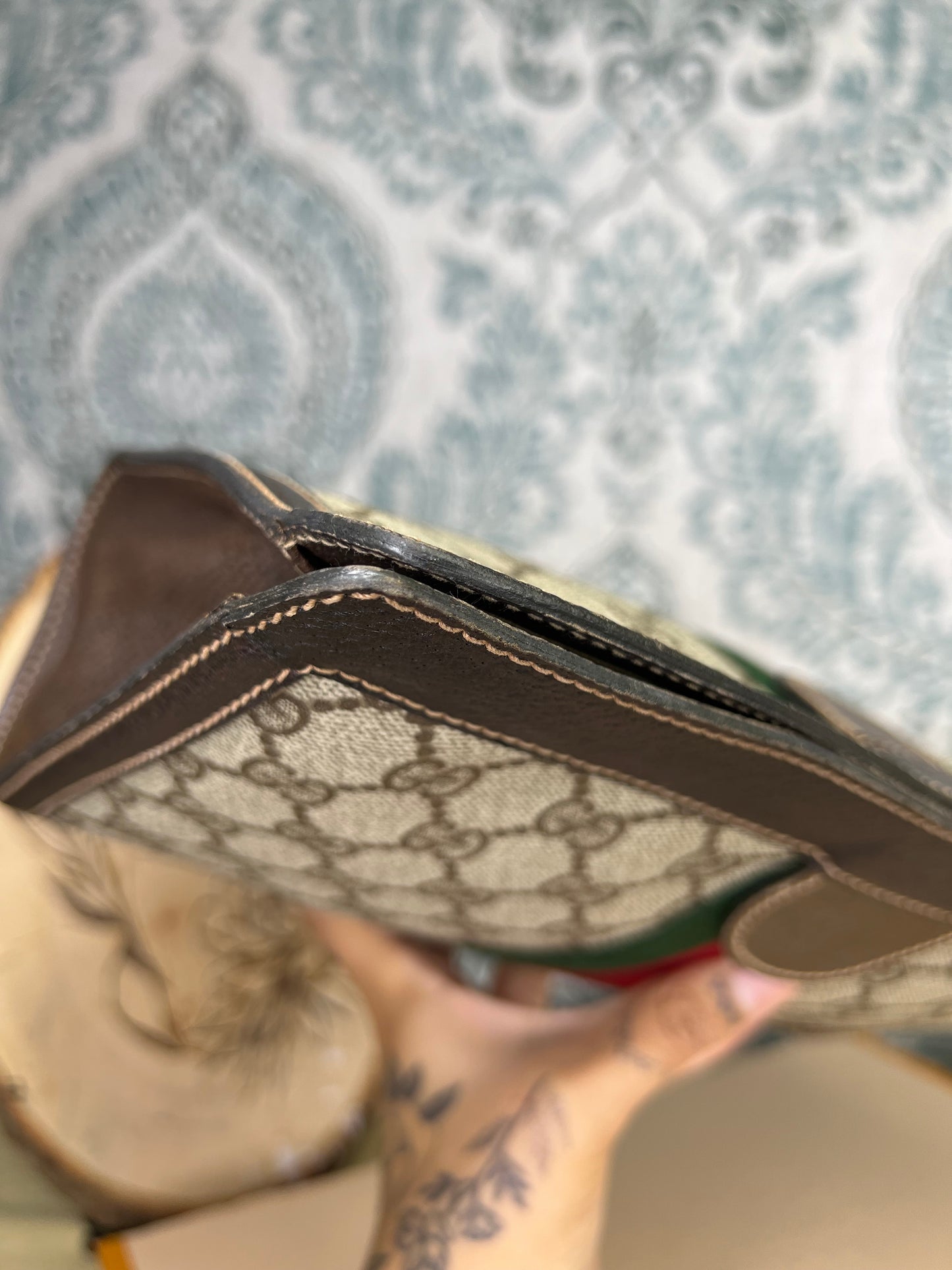 Gucci Supreme Brown Sherry Line Clutch #1