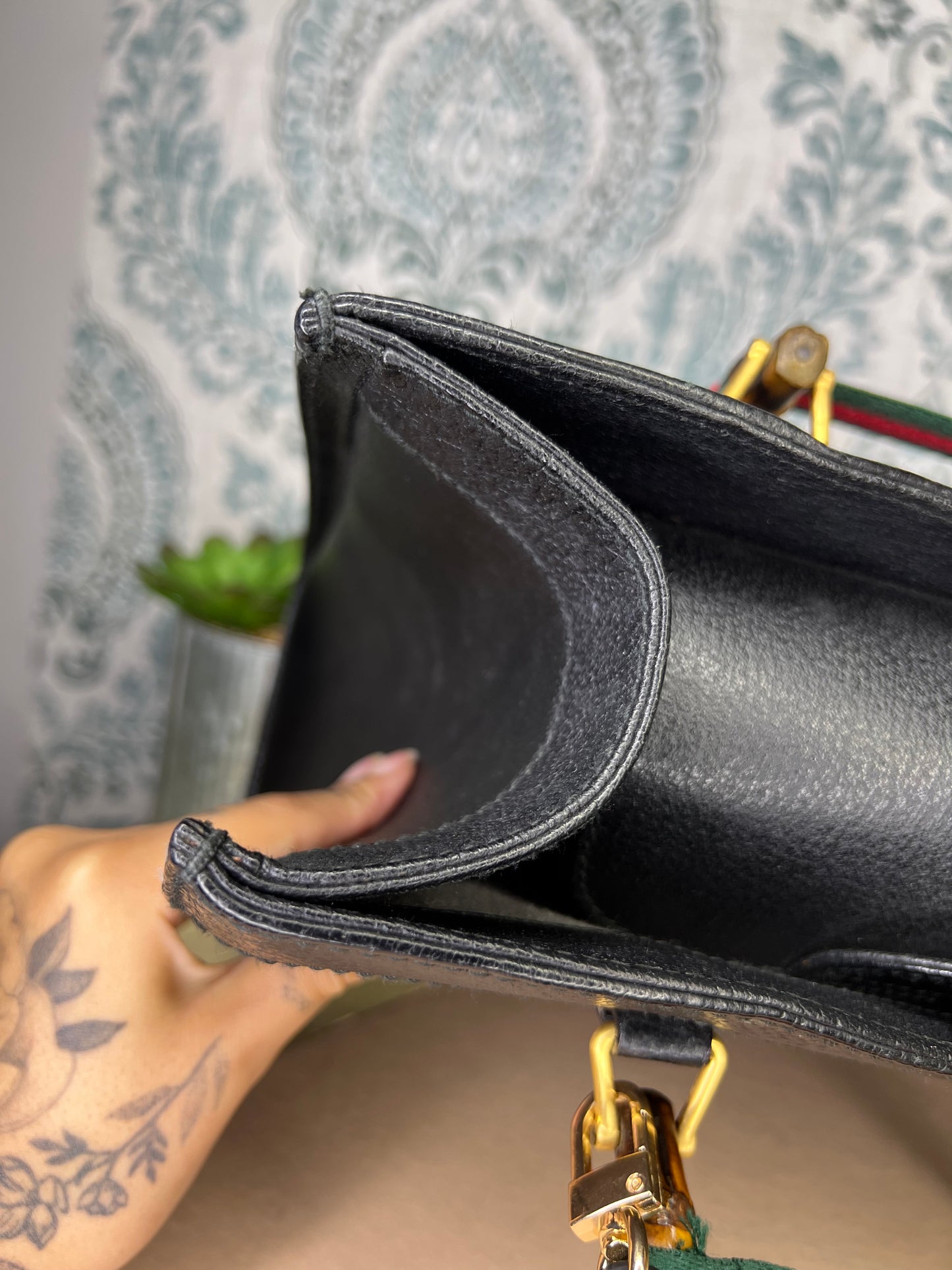 Gucci Vintage Black Diana Tote