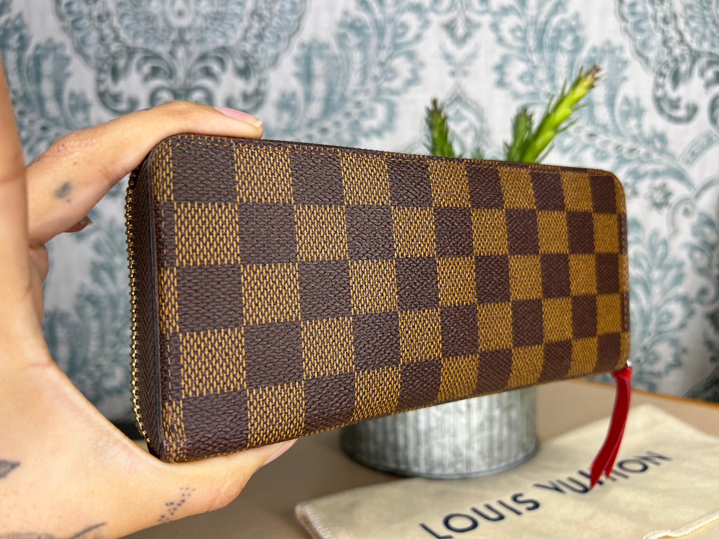 Louis Vuitton Clemence Damier Ebene Wallet