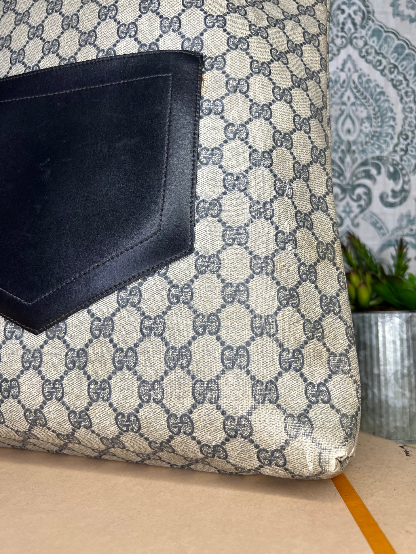 Navy Gucci Supreme Tote