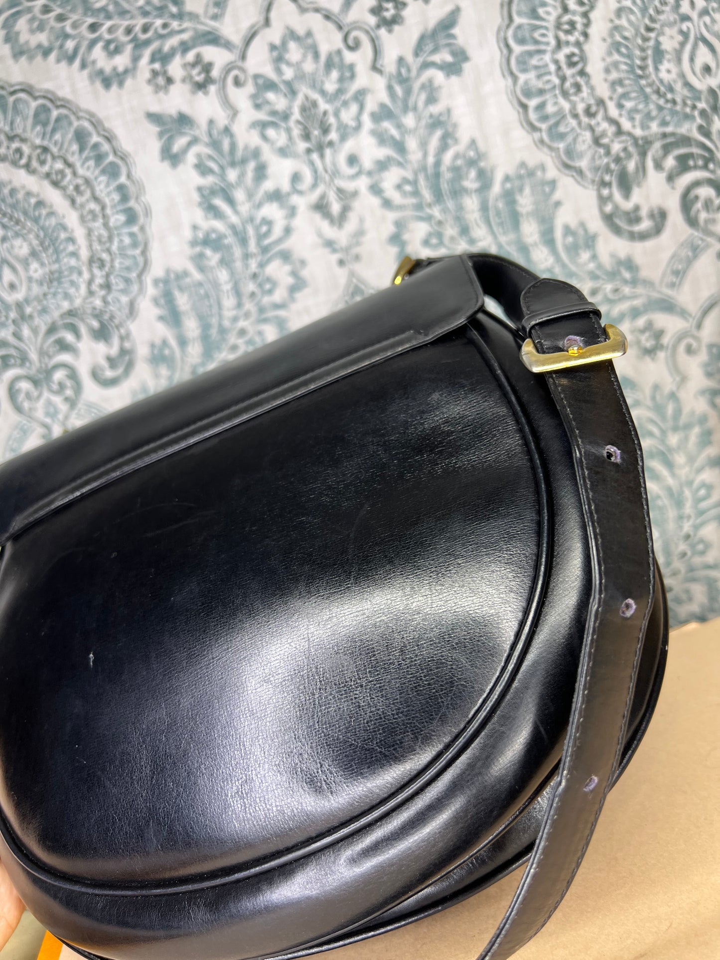 Gucci Vintage Horsebit Black Shoulder Bag