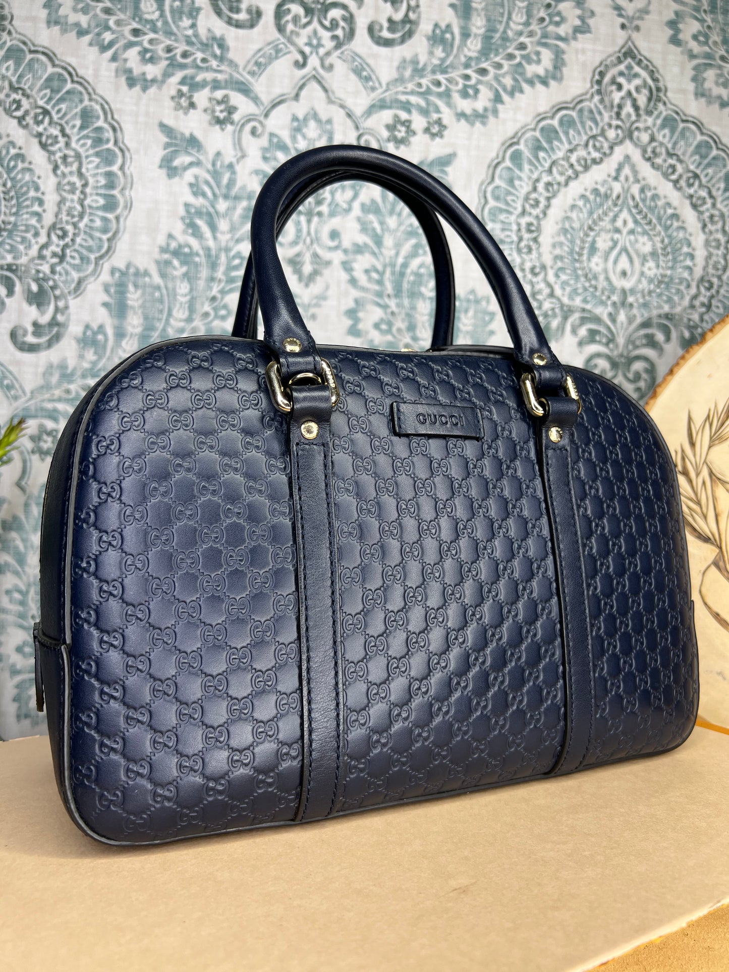 Gucci Navy Blue Microguccissima Bag