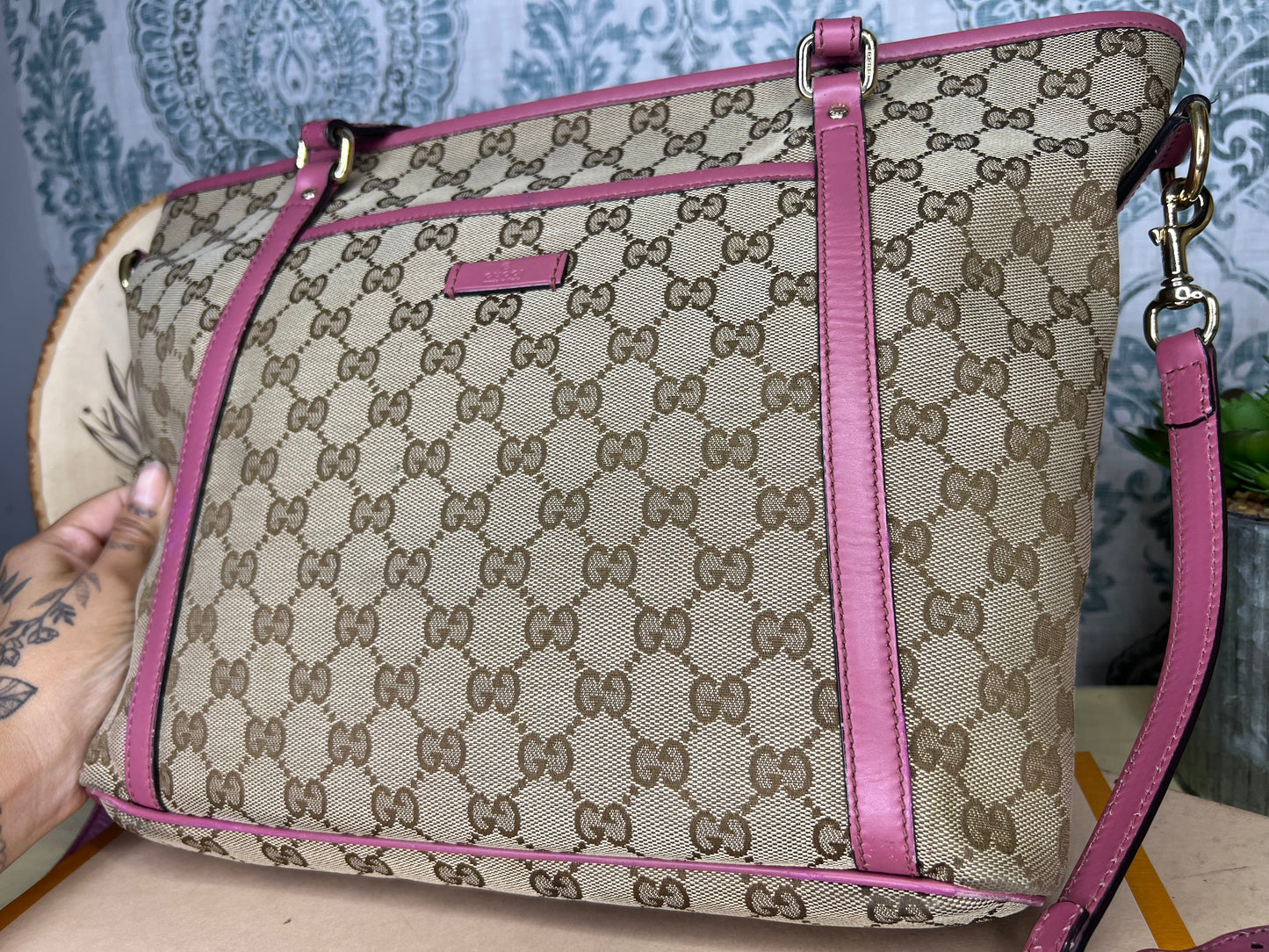 Gucci Joy Peonia Tote Crossbody