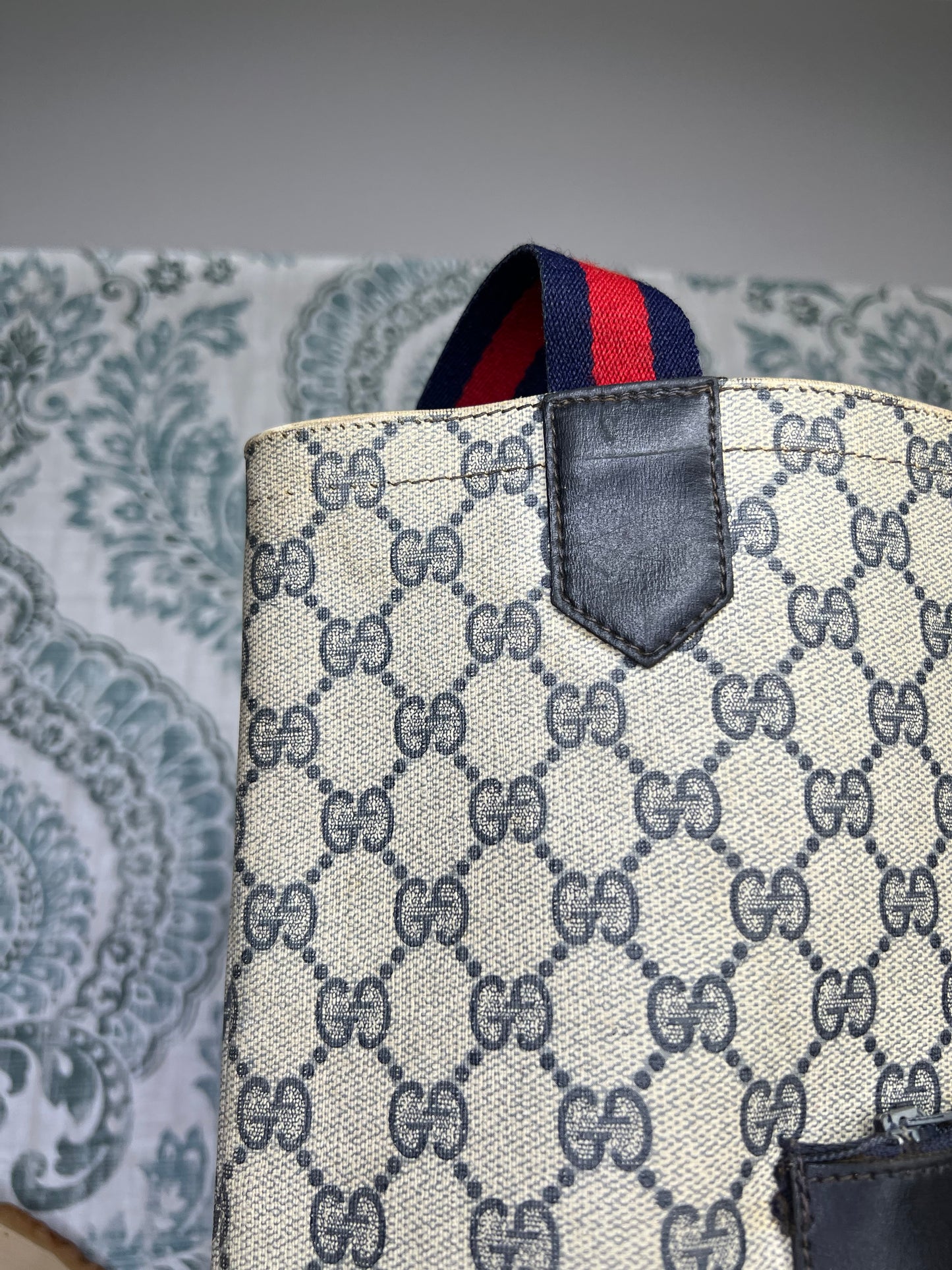 Navy Gucci Supreme Tote