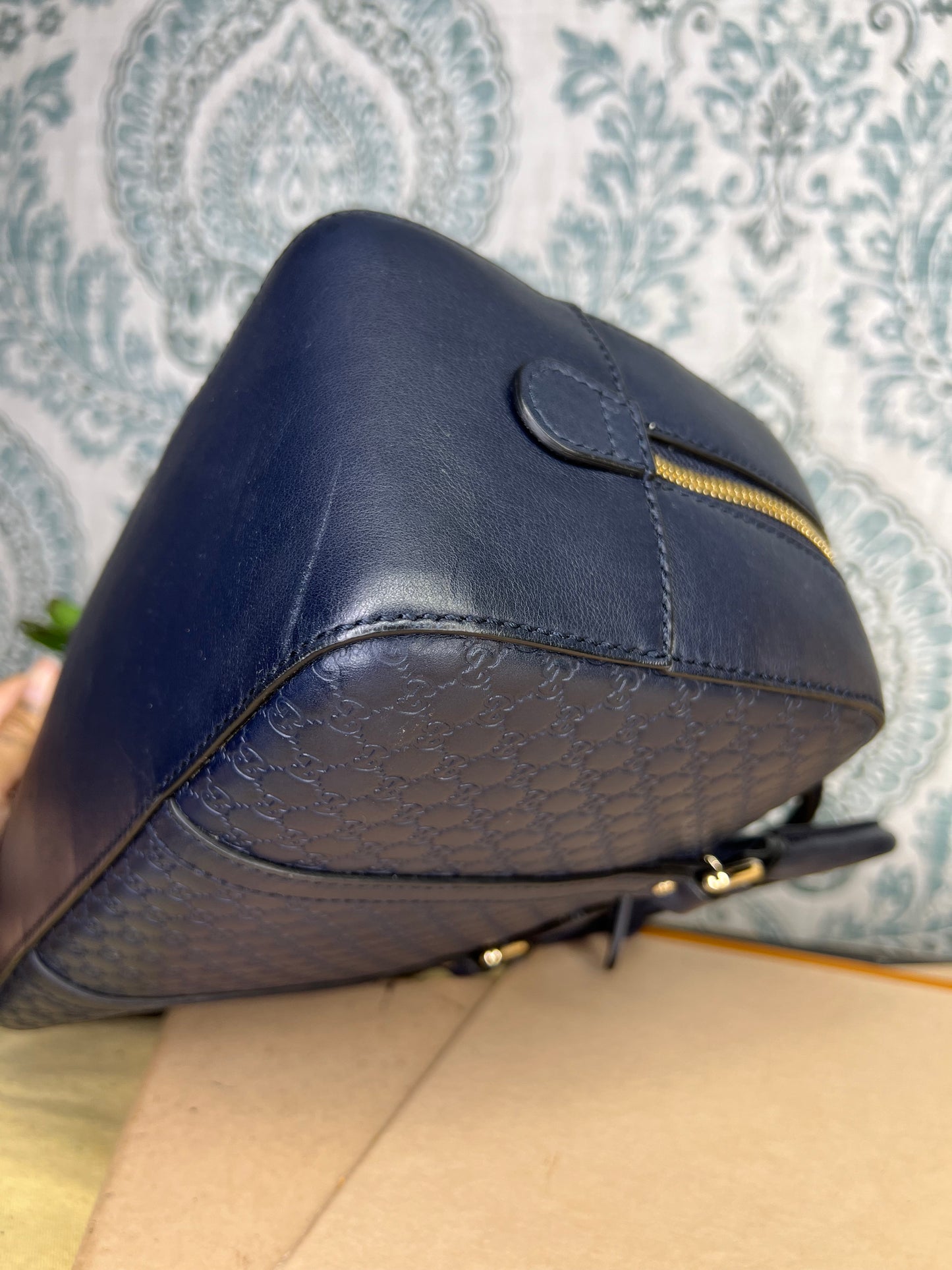 Gucci Navy Blue Microguccissima Bag
