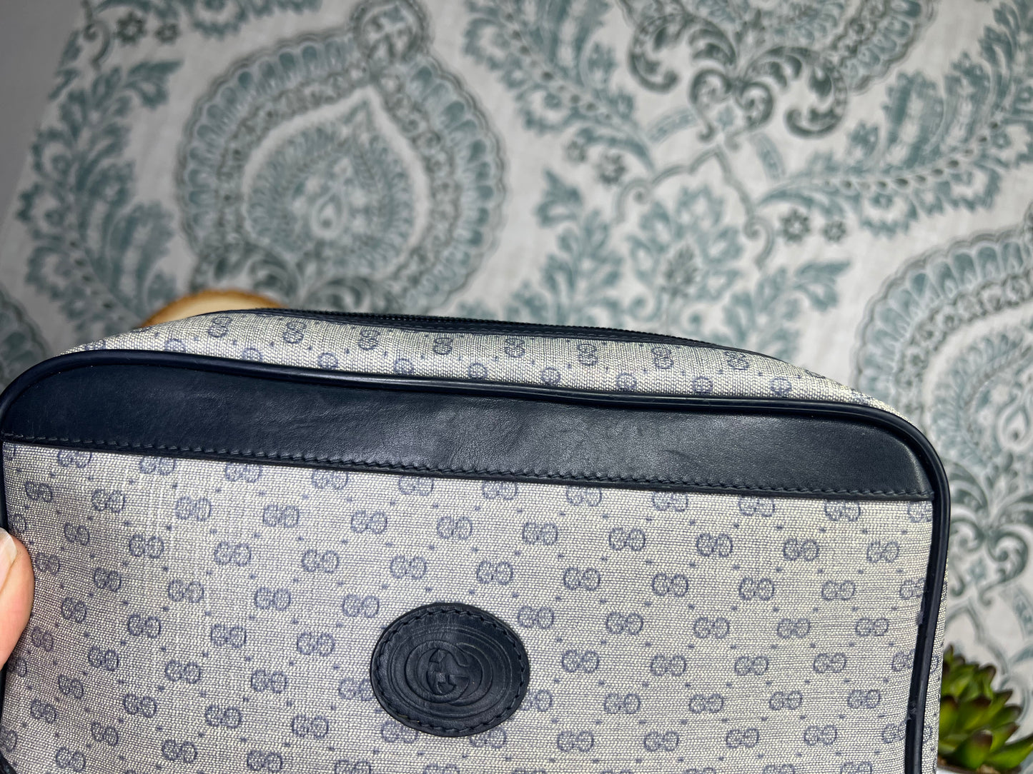 Micro Gucci Navy Vintage Clutch