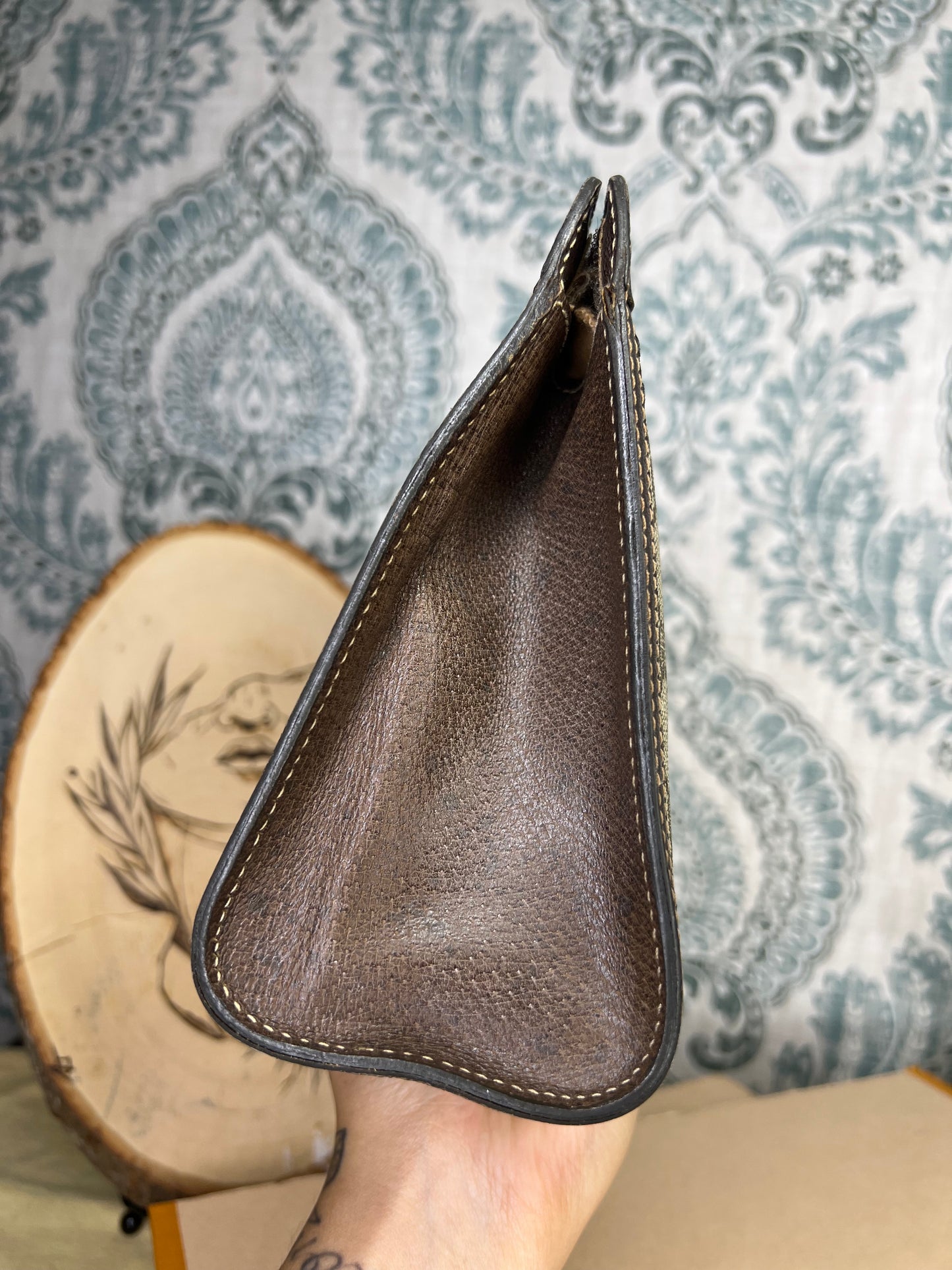 Gucci Supreme Brown Sherry Line Clutch #1