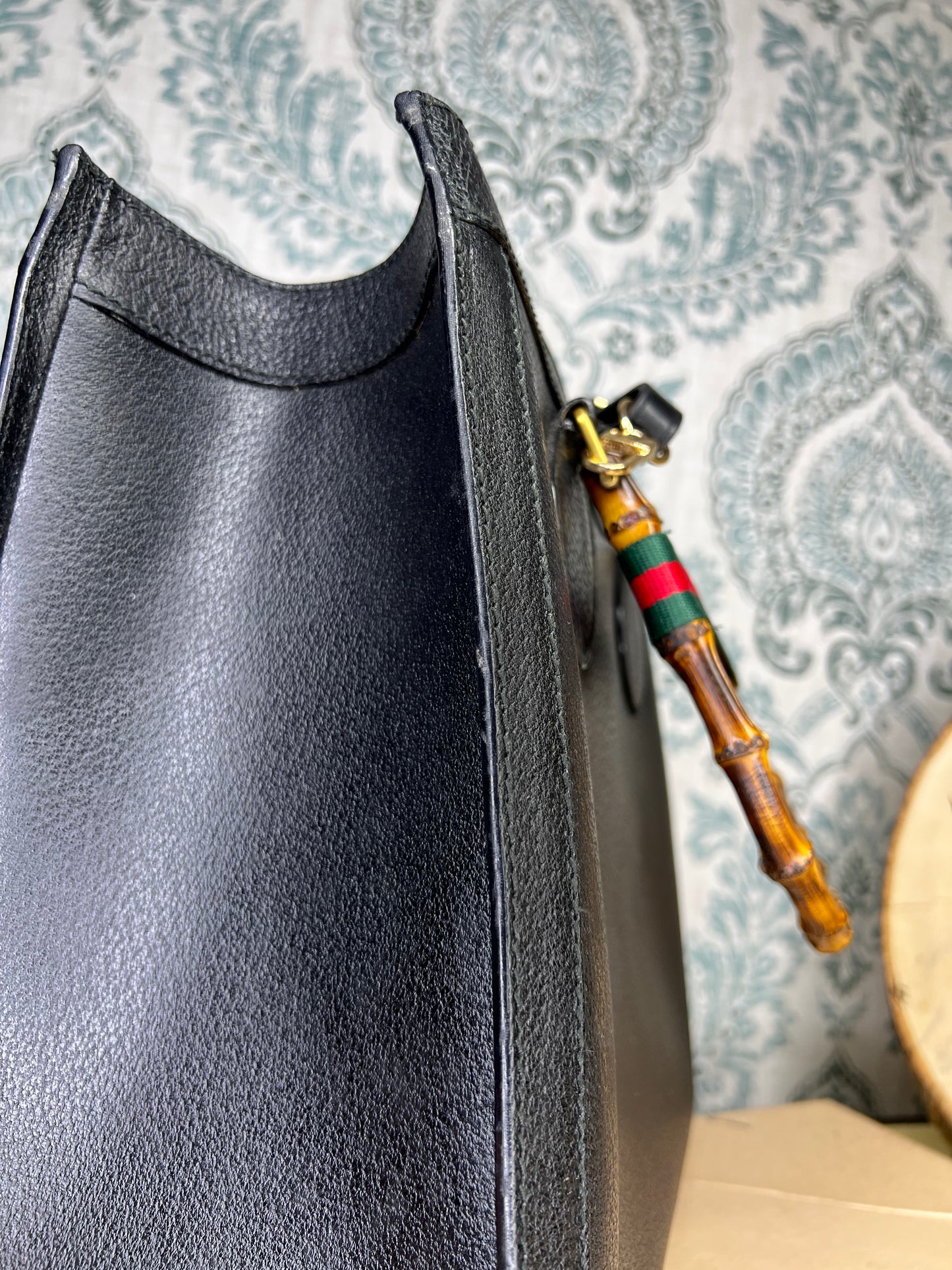 Gucci Vintage Black Diana Tote