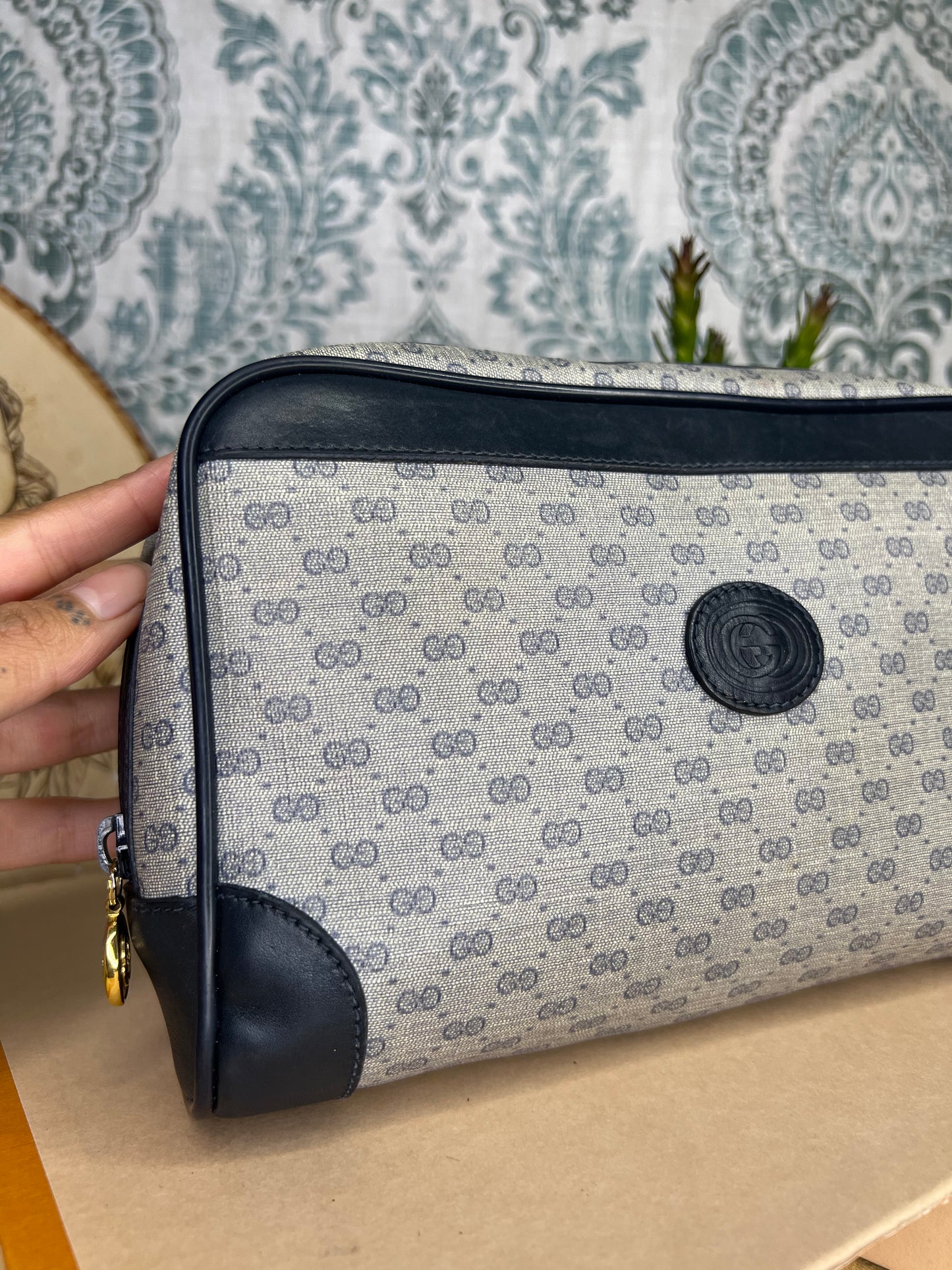 Micro Gucci Navy Vintage Clutch