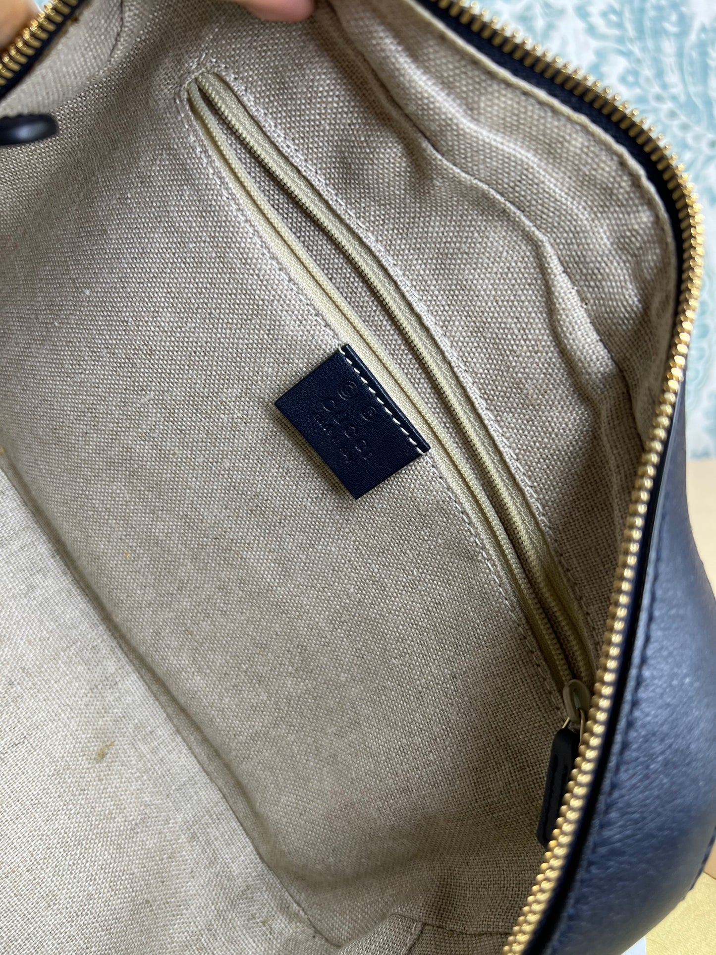Gucci Navy Blue Microguccissima Bag