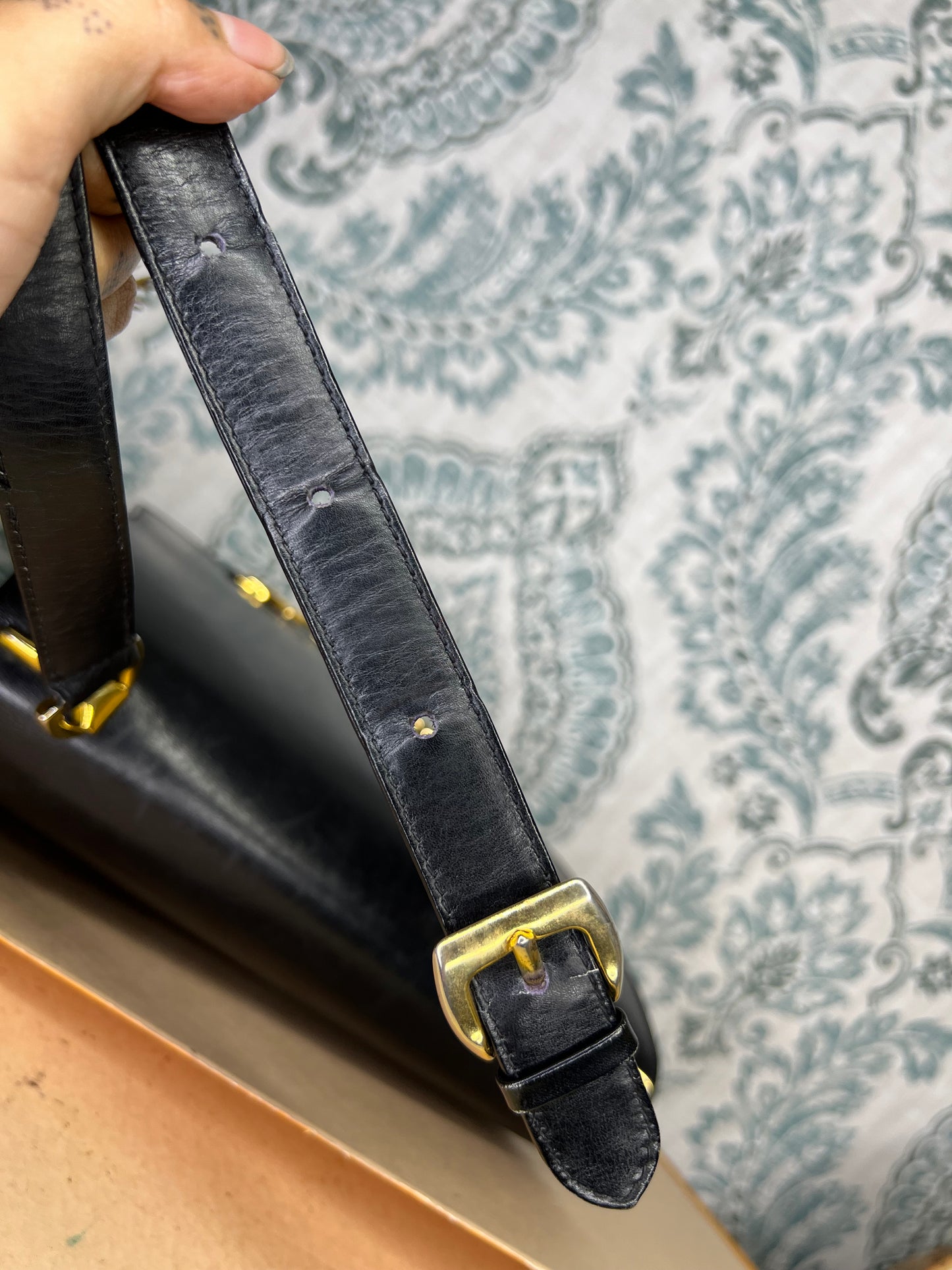 Gucci Vintage Horsebit Black Shoulder Bag
