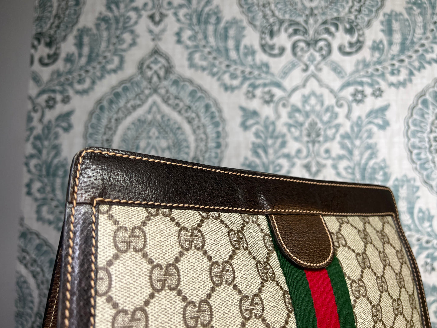 Gucci Supreme Brown Sherry Line Clutch #1